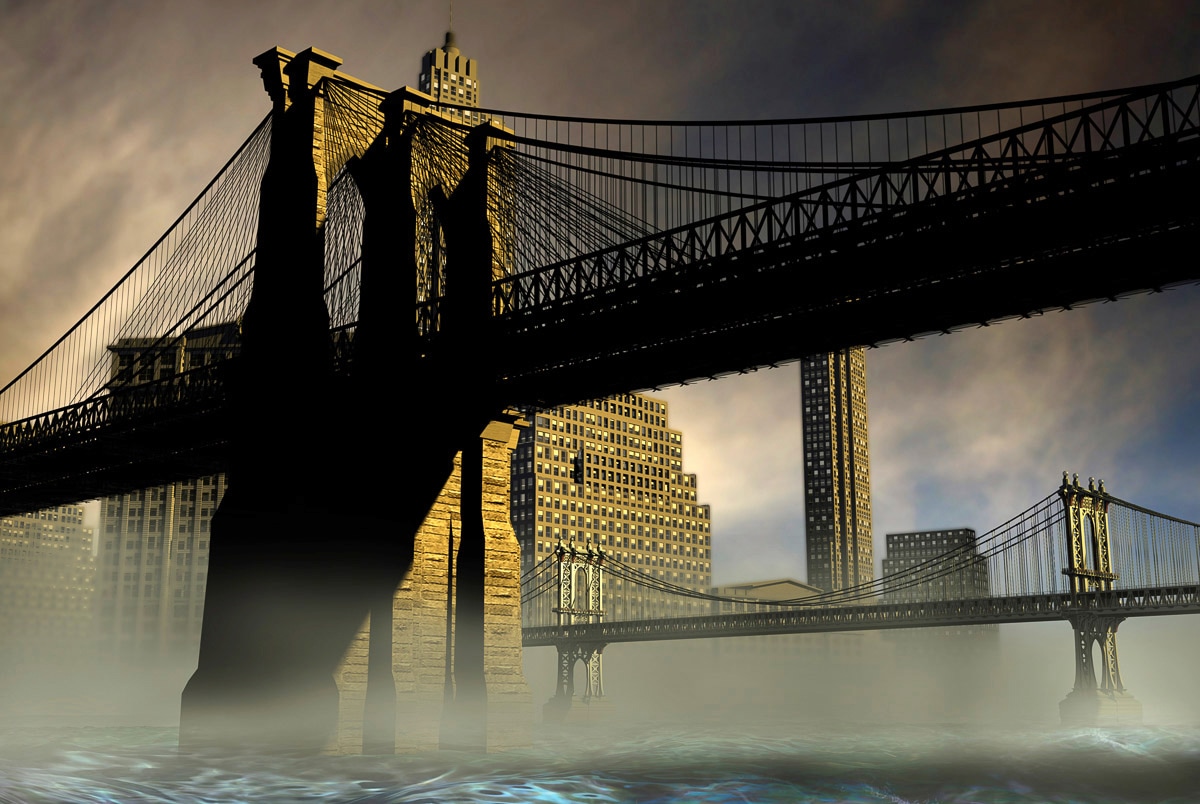 Papermoon Fototapete »New York Brücke«