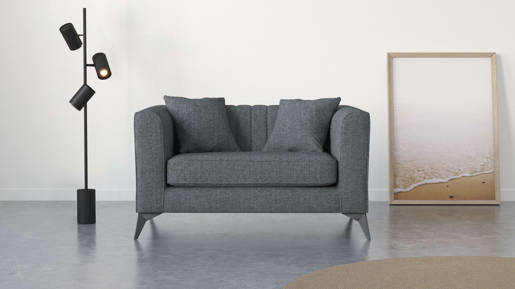 Loveseat »MATTHEW  B/T/H: 130/86/74 cm Sessel«, incl. Zierkissen, feine Steppung im...