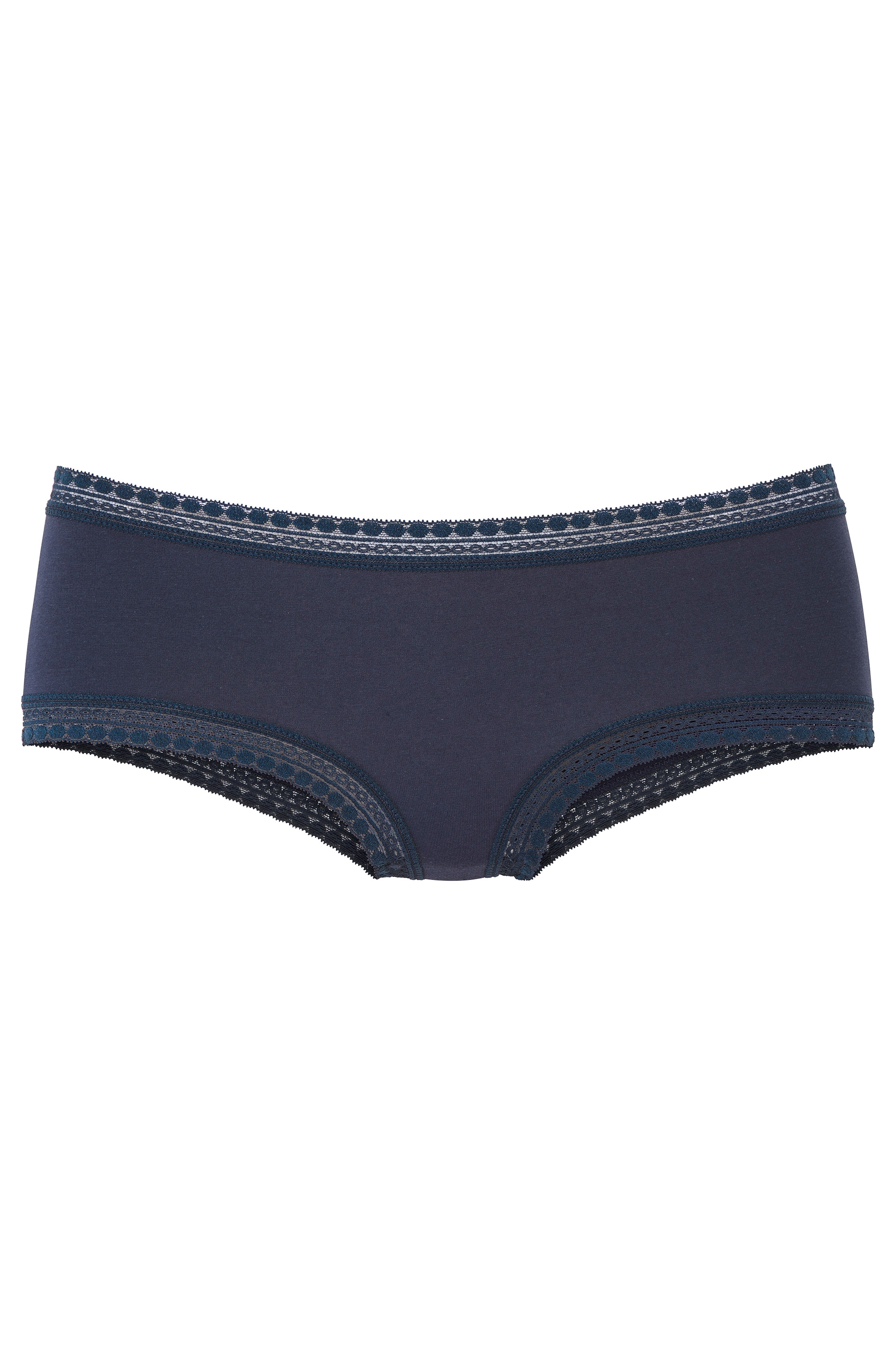 LASCANA Damen Panty, Gr. 44dunkelblau, Jersey, Obermaterial: 95% Baumwolle, 5% Elasthan. Spitze: 90% Polyamid, 10% Elasthan, unifarben, Unterhosen,