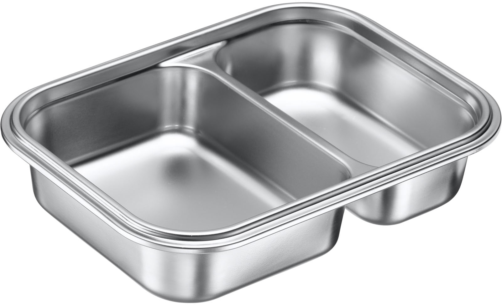 WESTMARK Lunchbox »Edelstahl Lunch Box/ Frischhaltedose, geteilt, 450 + 280 ml«, (1 tlg.), auslaufsichere Brotdose – mikrowellen- & ofenfest