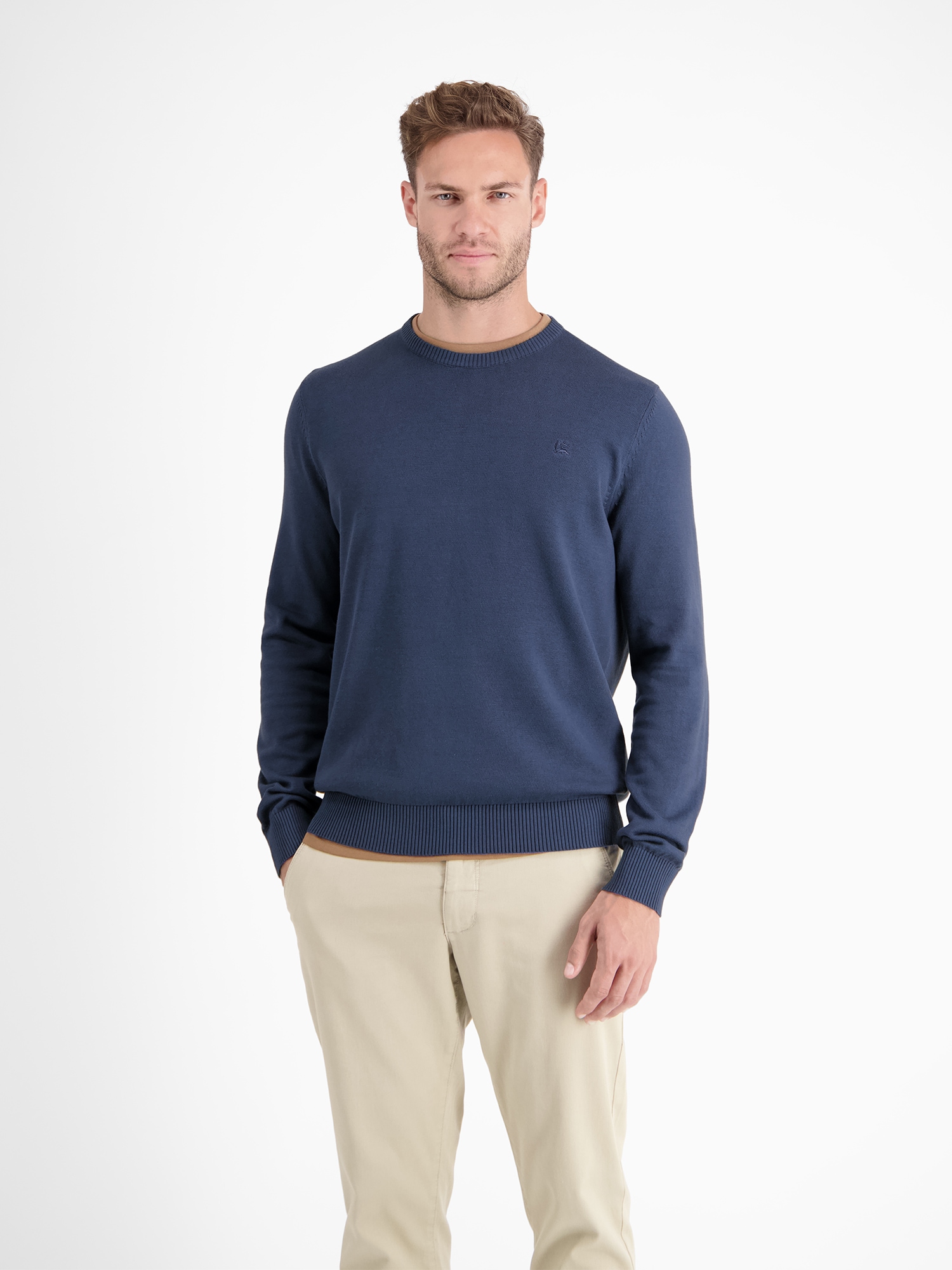 LERROS 1100000002199 "Herren Strickpullover aus Baumwolle mit Crewneck Ausschnitt" Weicher Strick-Pullover, Rundhalsausschnitt, lange Ärmel, pflegeleicht