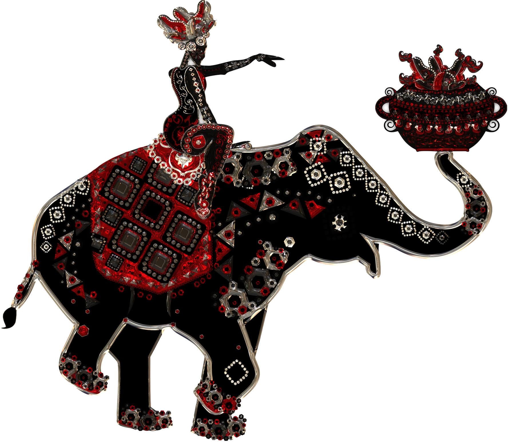 BAUR | Elephant Wall-Art Ride« kaufen »Metallic Wandtattoo