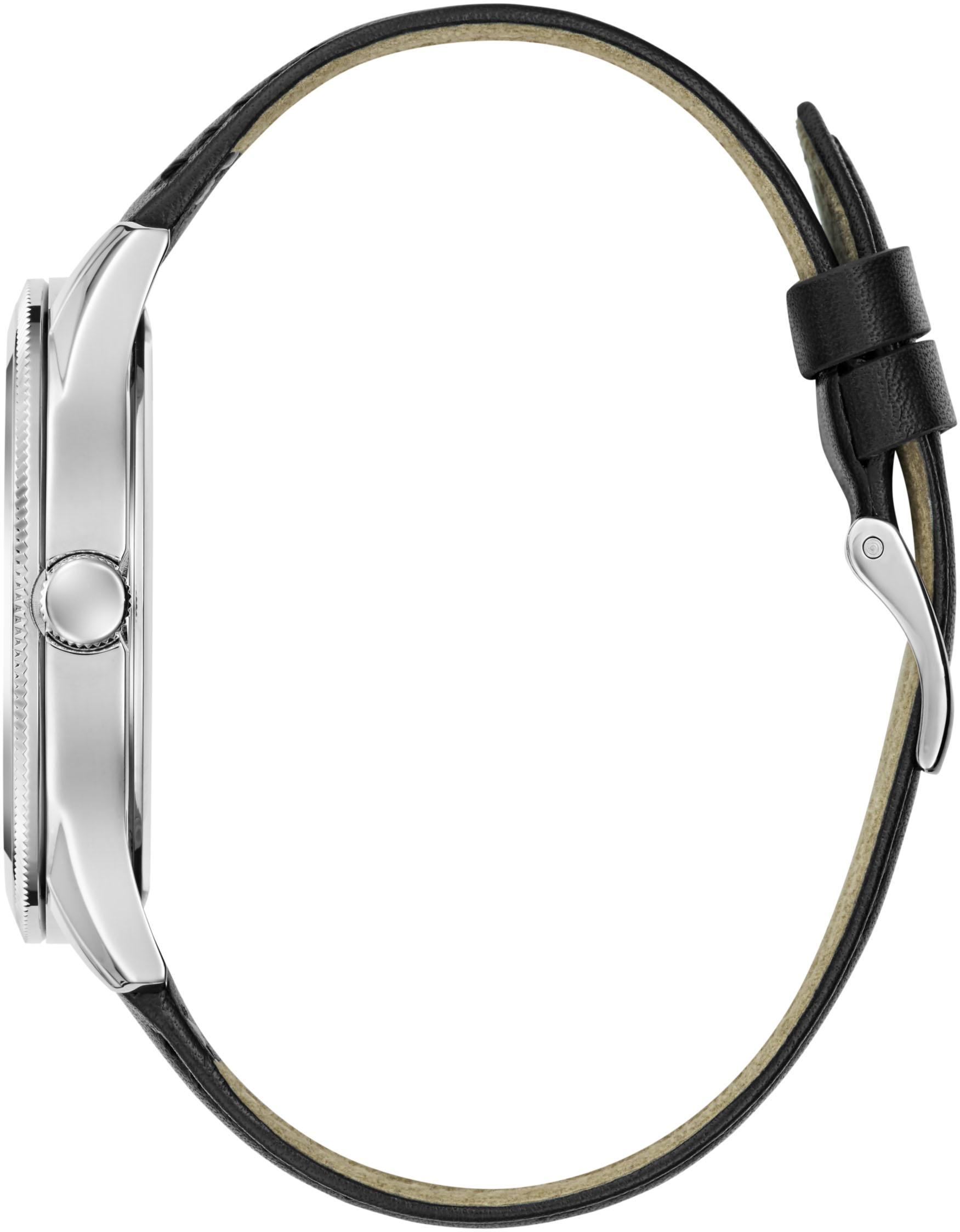 Guess Quarzuhr »DEX«, (Set, 2 tlg., mit Wechselarmband), Armbanduhr, Herrenuhr, Silikonarmband, Lederarmband, Mineralglas