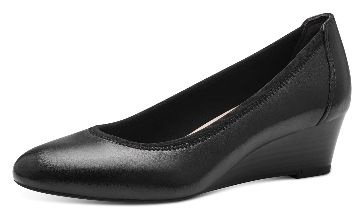 Pumps TAMARIS "Borage", Damen, Gr. 40 (6,5), schwarz, Leder, leicht glänzend, unifarben, Schuhe Pumps, eleganter Pumps mit ANTIslide, Businessschuh für Damen, Topseller