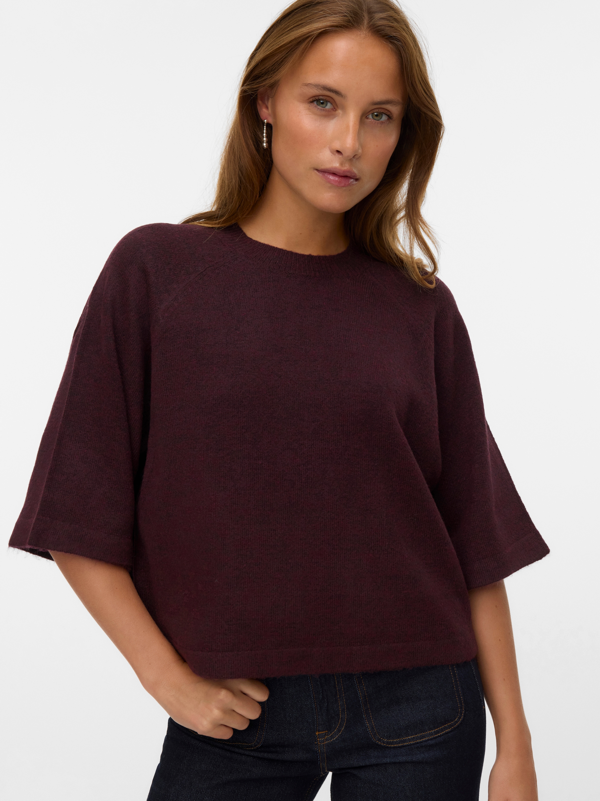 Vero Moda Strickpullover "VMLEFILE 3/4 O-NECK PULLOVER NOOS" günstig online kaufen