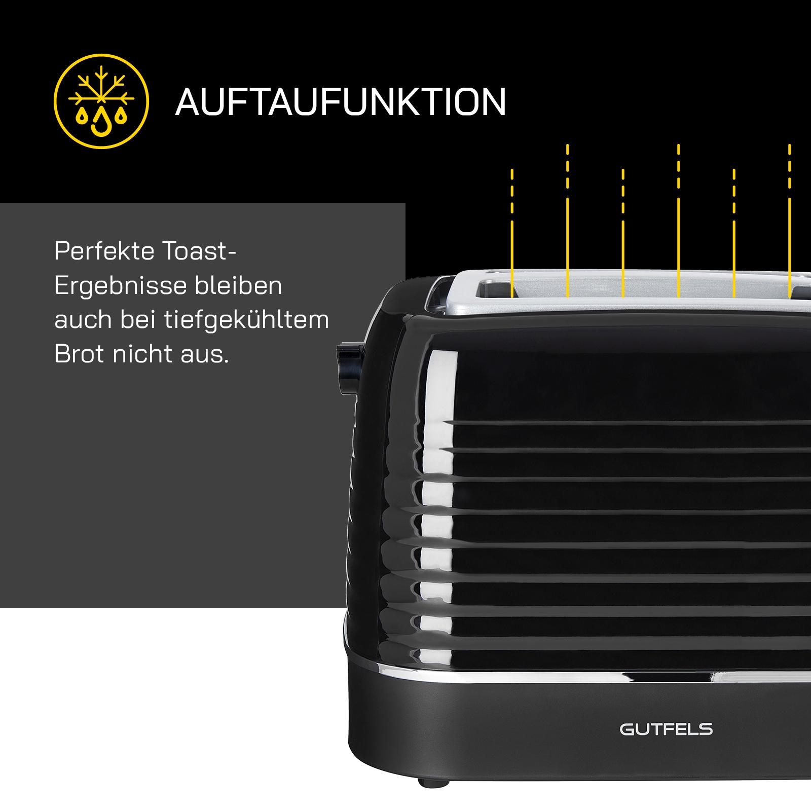 Gutfels Toaster »TOAST 3300 C«, 2 kurze Schlitze, 1050 W, 2-Scheiben-Toaster,1050 Watt