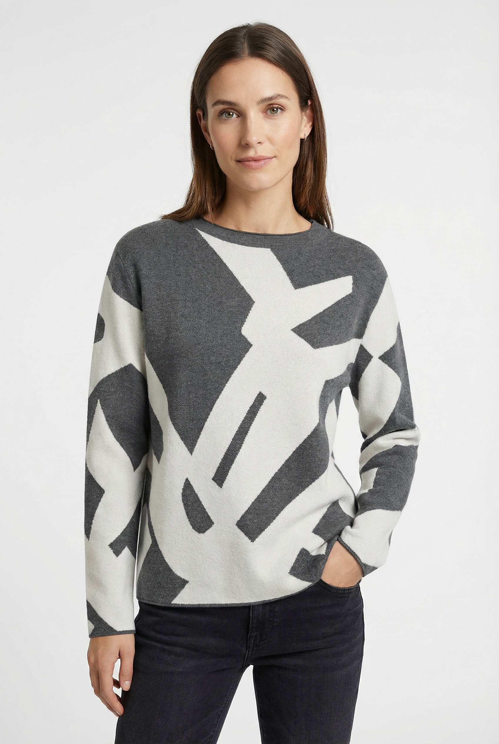 Rabe Strickpullover mit grafischem Muster