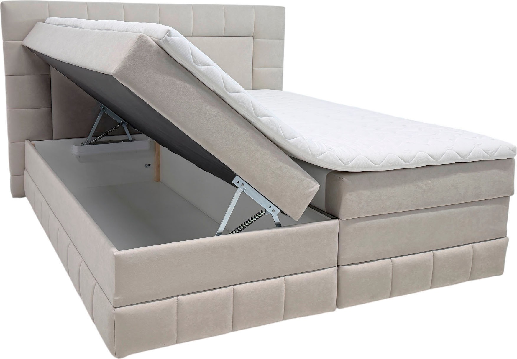 OTTO home Boxbett »PHILLIPA inkl. Bettkasten, wahlweise mit LED-Leuchten, Breite: 180cm« inkl. Kaltschaum-Topper, in verschiedenen Farben erhältlich