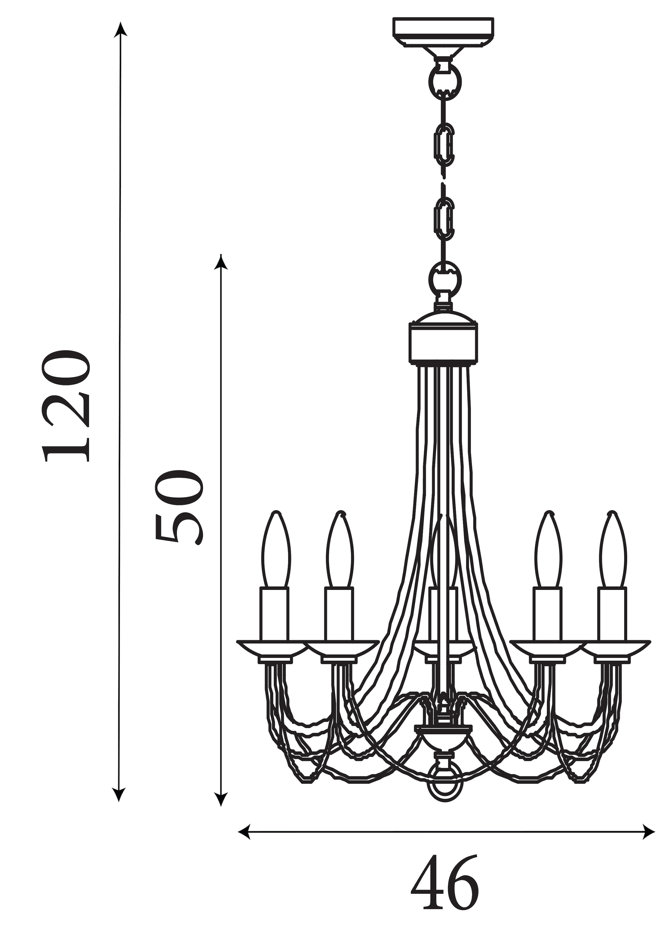Searchlight Pendelleuchte »Maypole 5Lt Pendelleuchte« E14 1 Stk.