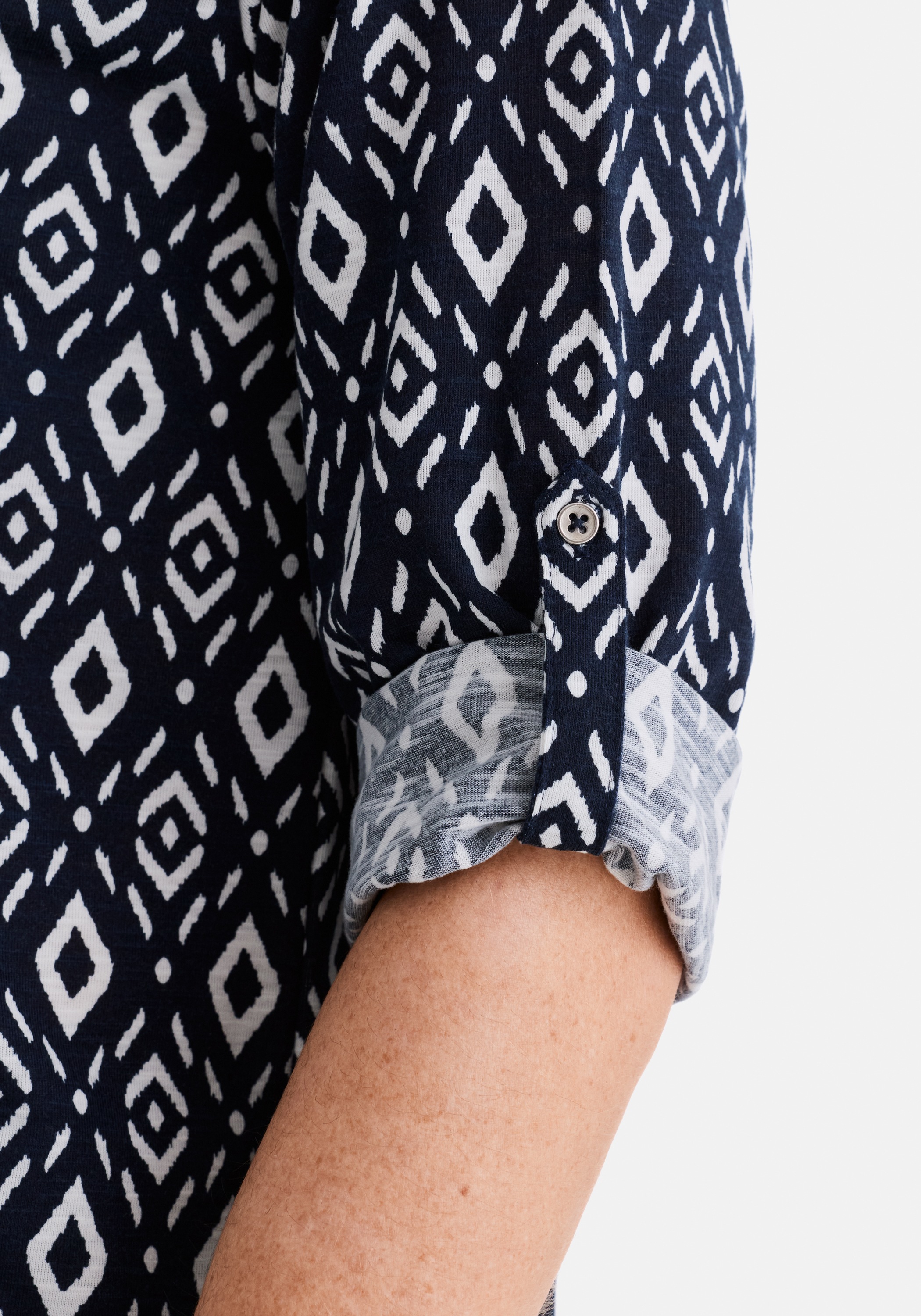 STOOKER WOMEN 3/4-Arm-Shirt »MARIE Print Shirt Bluse 3/4-Arm« Regular Fit Shirt Bluse Baumwolle Shirt Knopfleiste für Damen