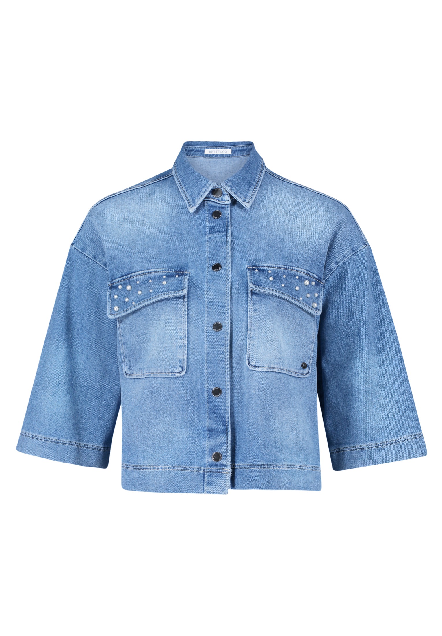 Betty&Co Jackenblazer "Betty & Co Damen Jeansjacke mit Perlen", Perlen günstig online kaufen
