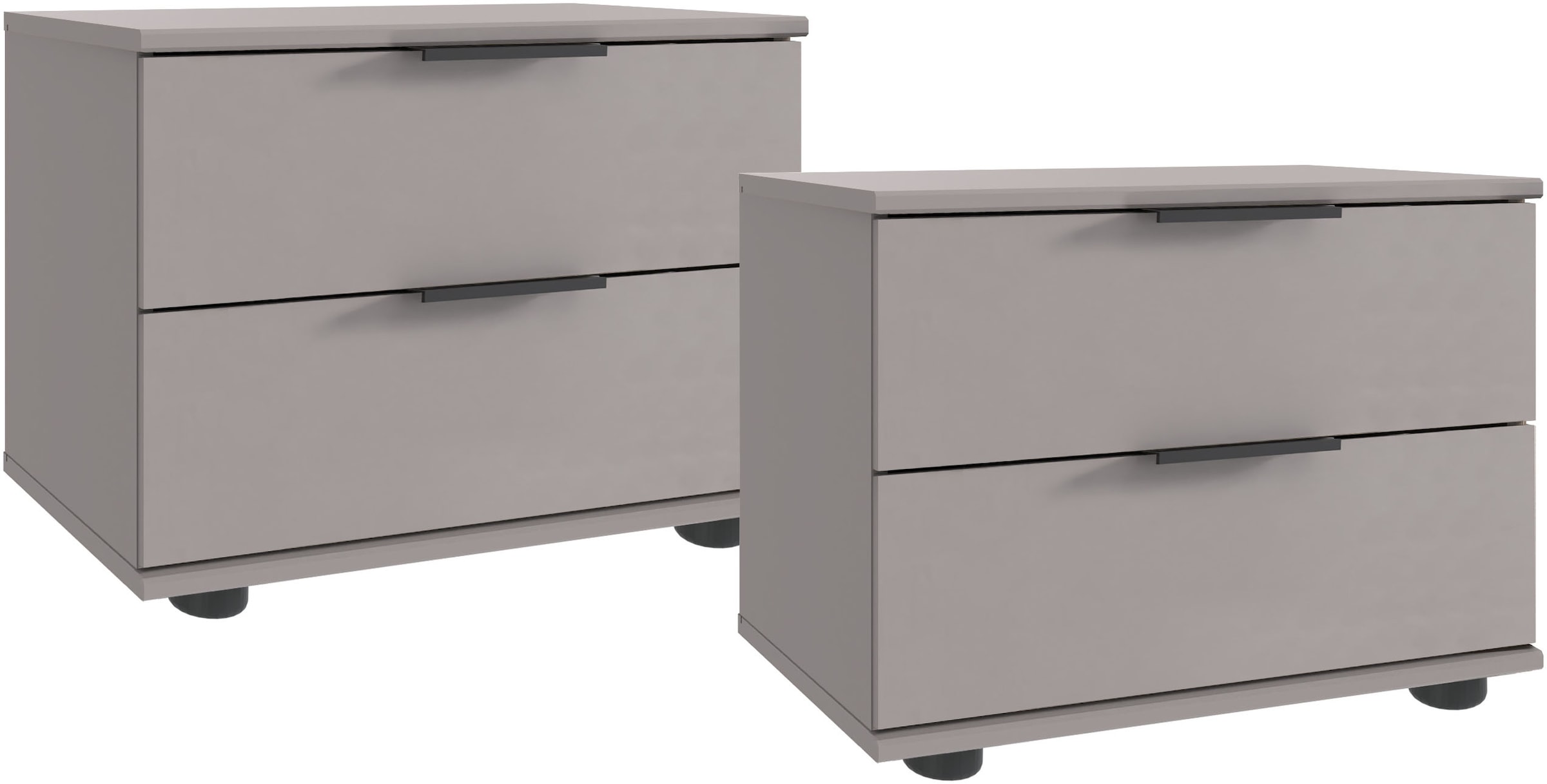 Wimex Nachtkommode »Tilburg, einzeln oder im 2er Set, Made in Germany«, Nachtschrank mit 2 Schubladen, schwarze Metallgriffe