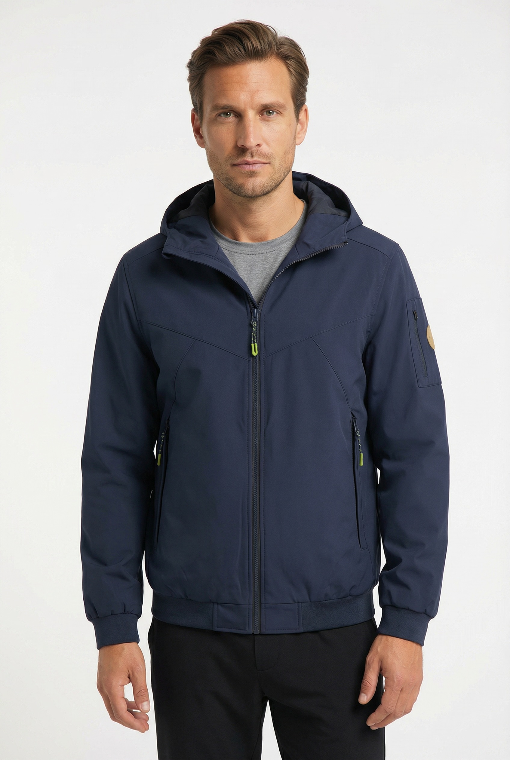 Softshelljacke ICEPEAK "MANGHAM", Herren, Gr. 52, dunkelblau, Obermaterial: 100% Polyester, Jacken Softshelljacke