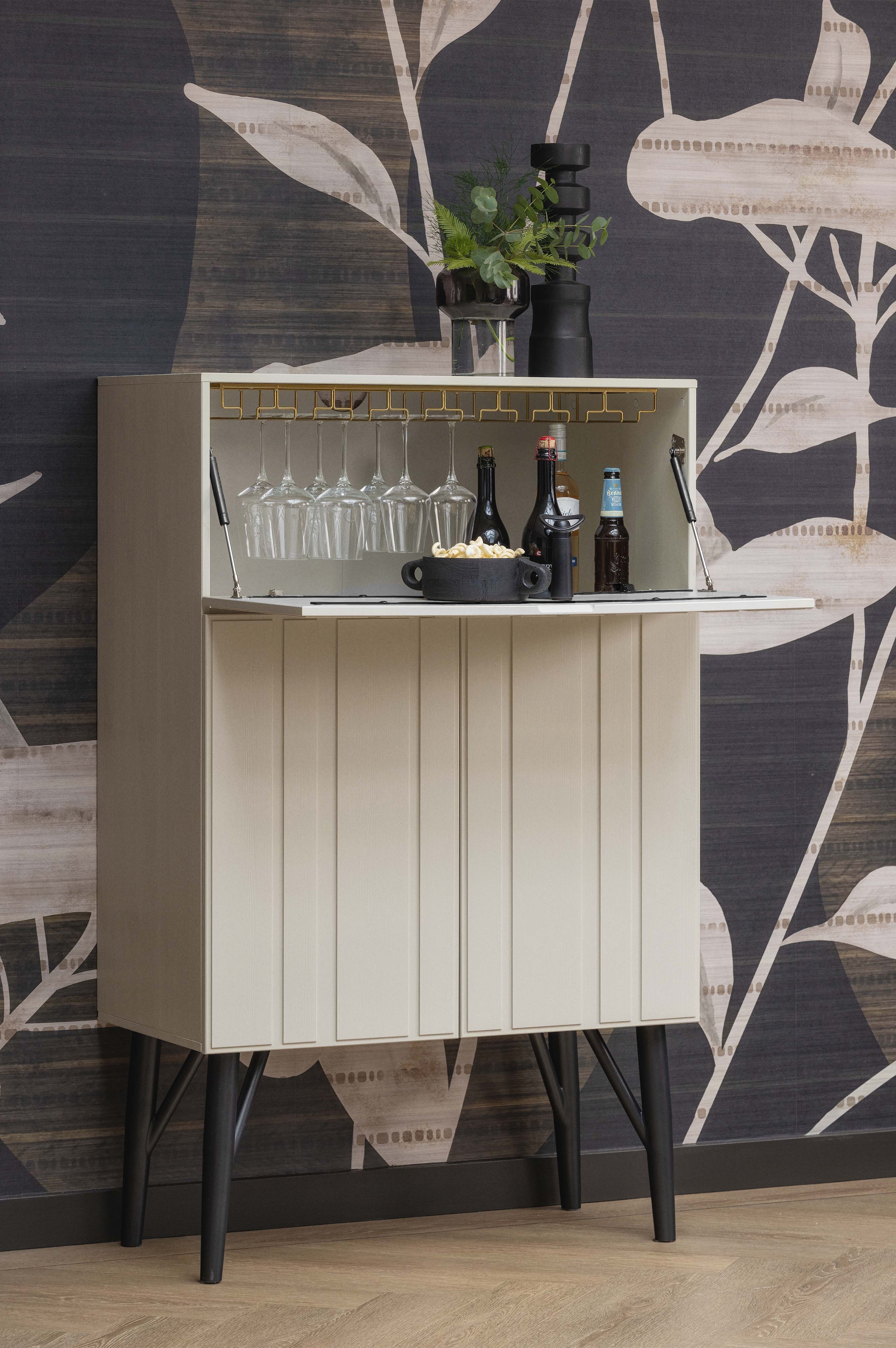WOOOD Beistelltisch »Jana aus FSC®-Kiefernholz, schutzlackiert 180x35x70 cm« Tragkraft 15 kg, drei offene Fächer, Framestärke 2,4 cm
