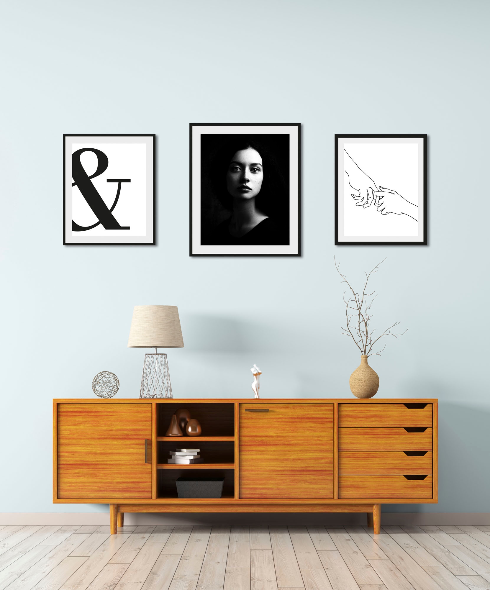 queence Bild "Hygge III", Schriftzug-Schwarz-Weiß-Fashion-Mode-Magazincover günstig online kaufen