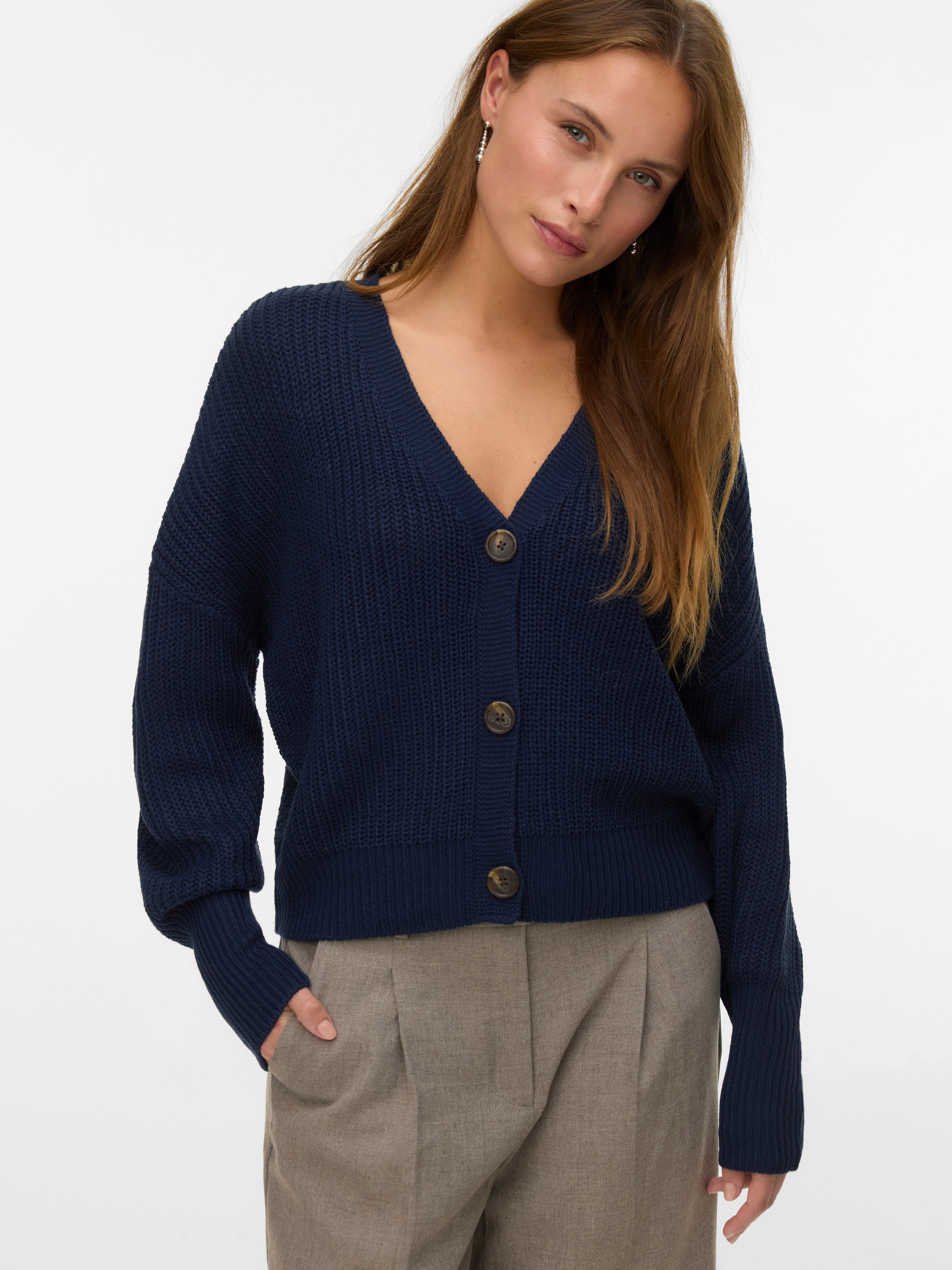 Vero Moda Strickjacke "VMLEA LS V-NECK CUFF CARDIGAN NOOS" günstig online kaufen