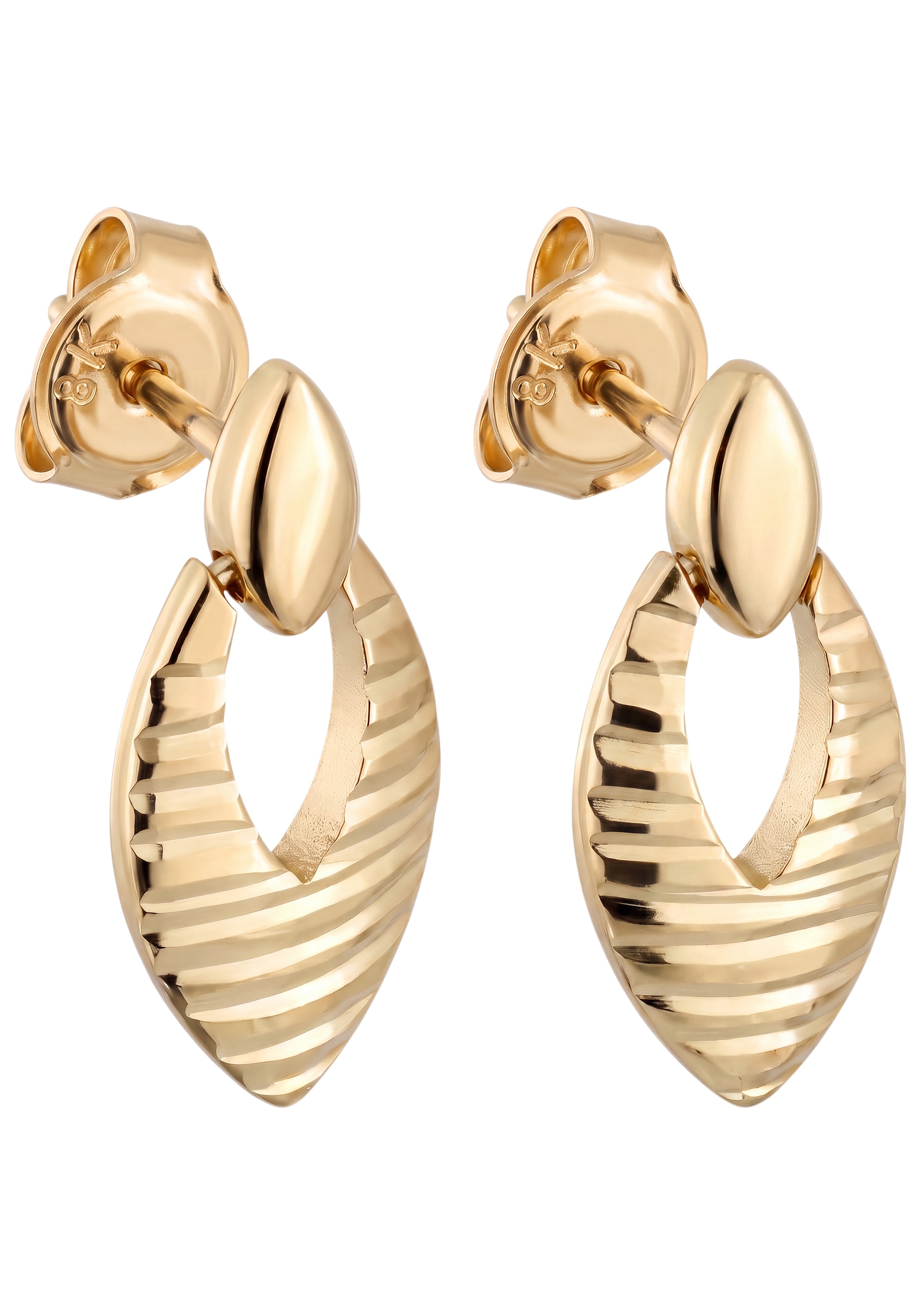 JOBO Paar Ohrstecker »Ohrringe oval 17 mm« 8 Karat 333 Gold