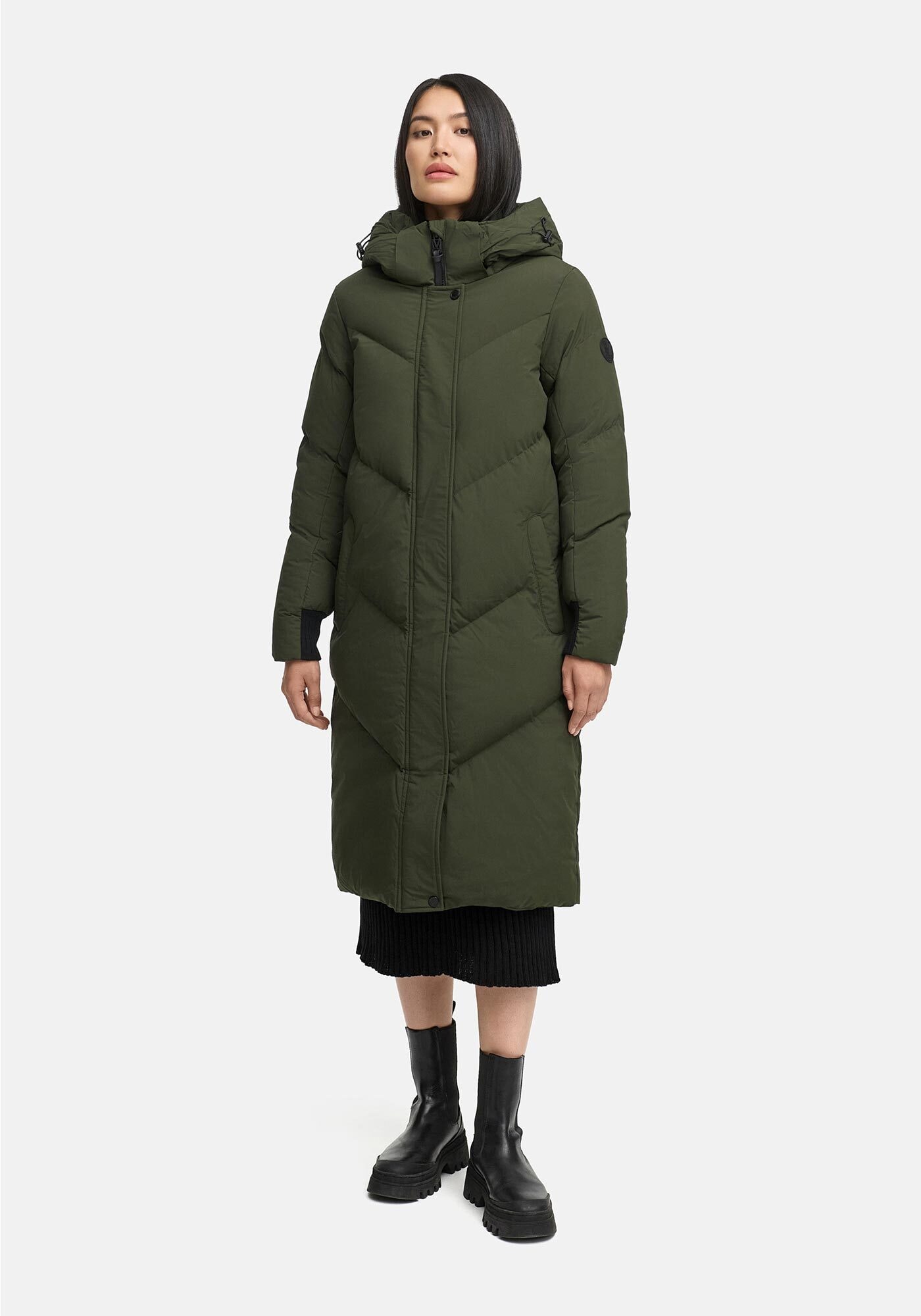 Marikoo Winterjacke "Teonaa" langer Winter Mantel gesteppt