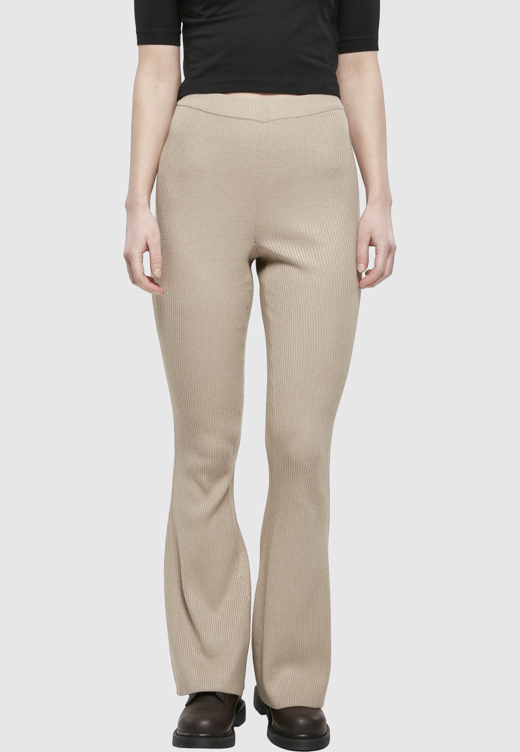 URBAN CLASSICS Leggings »Urban Classics Damen Ladies Rib Knit Bootcut Leggings«