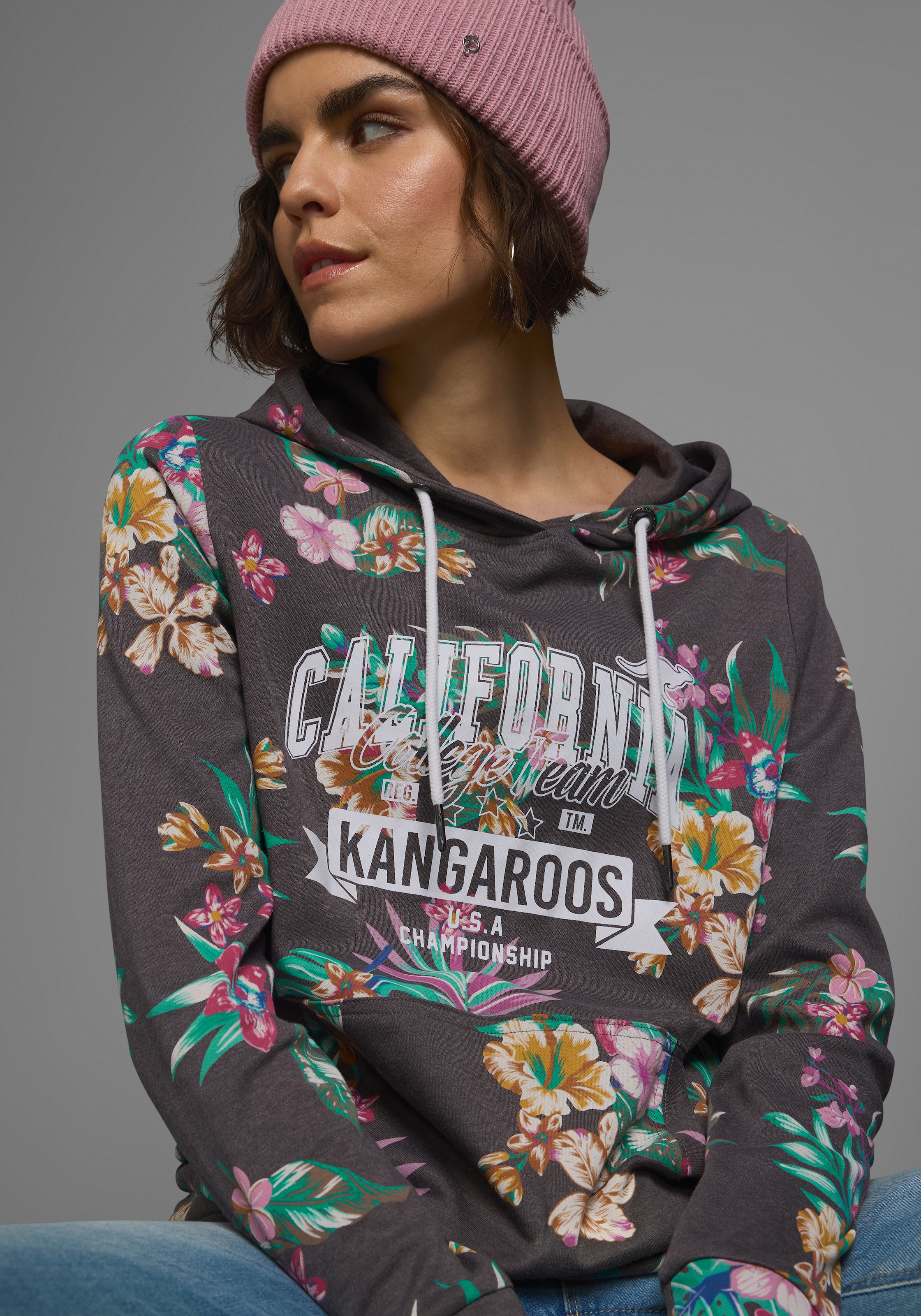 KangaROOS Kapuzensweatshirt, Langarm, figurumspielender Schnitt, aus Interl günstig online kaufen