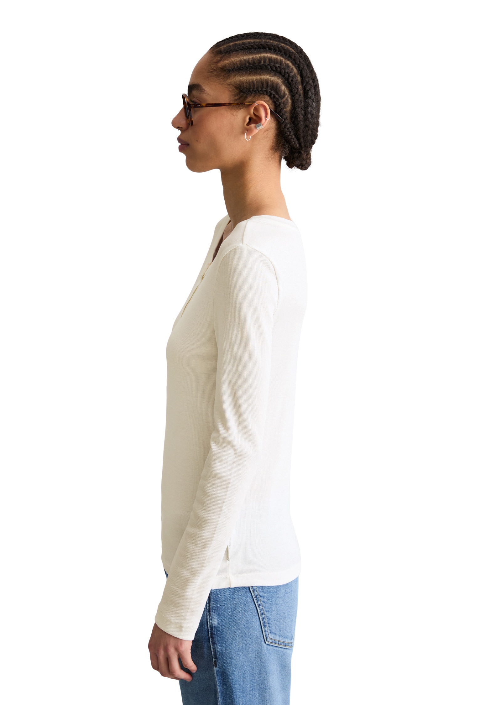 Marc O'Polo DENIM Langarmshirt »aus weichem Rippjersey«