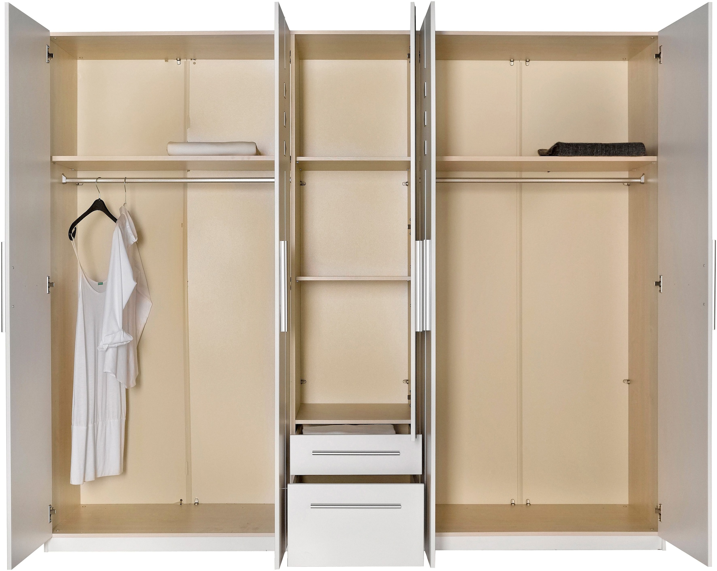 priess Kleiderschrank, 1-bis 5-türig, mit silberfarbigen Applikationen