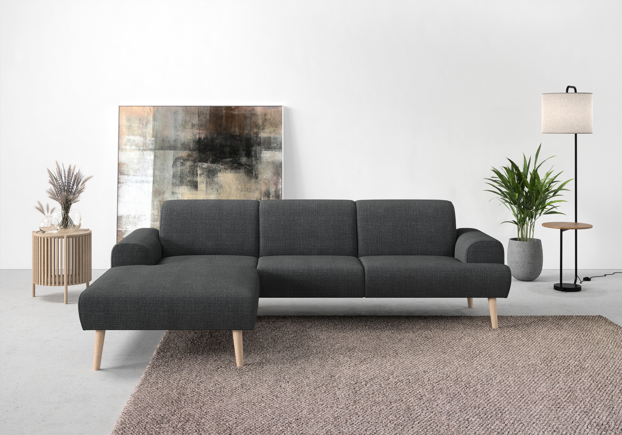andas Ecksofa "Swift Scandic Design, Federkern für hohen Sitzkomfort, L-For günstig online kaufen