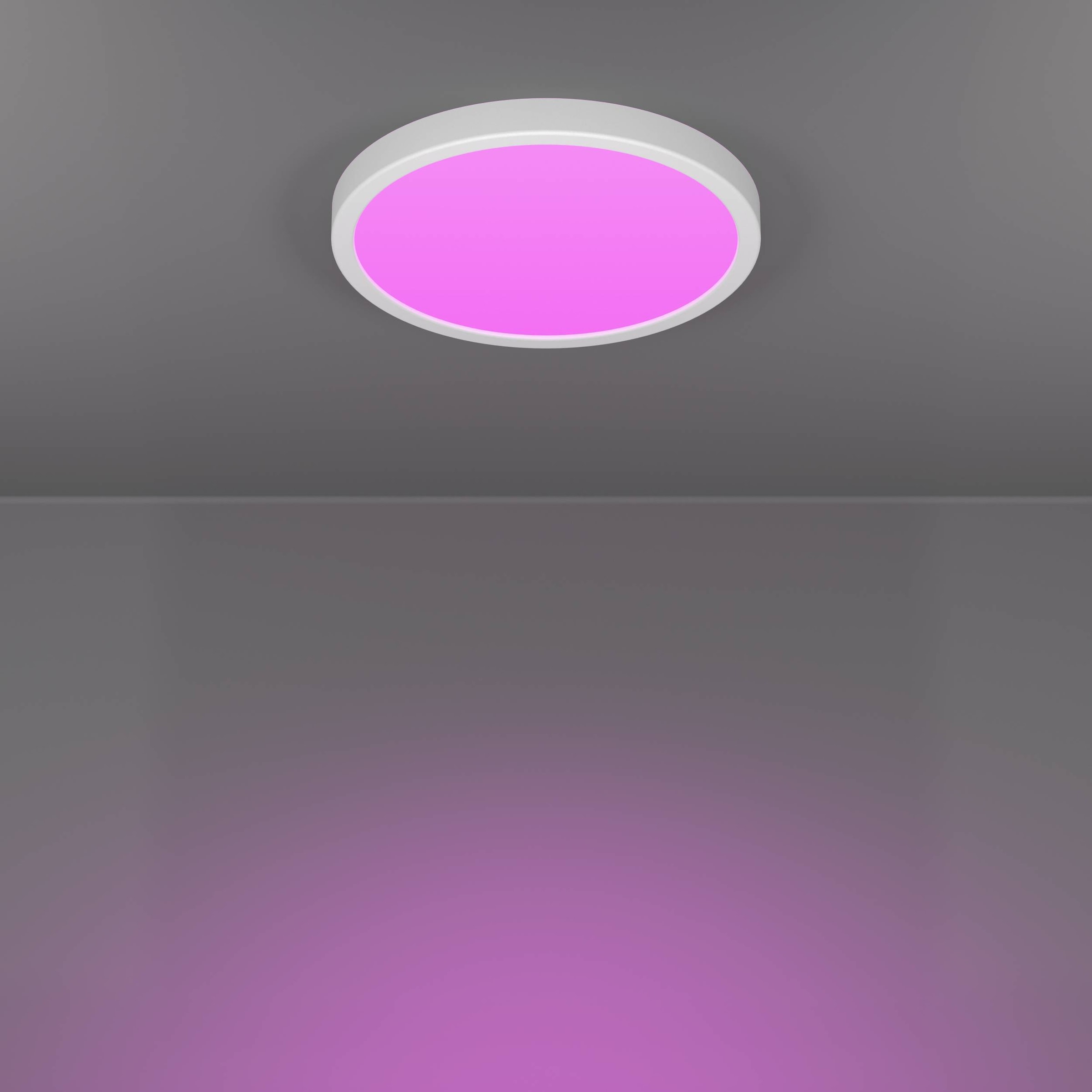 EGLO Aufbauleuchte »Fueva 6-Z Deckenlampe, ZigBee, App und Sprachsteuerung, Badlampe, IP44« LED-Modul 1 Stk. Kaltweiß | RGB Aufbauleuchte - H2,5 x Ø27,8 cm - weiß - 14,3W inkl.