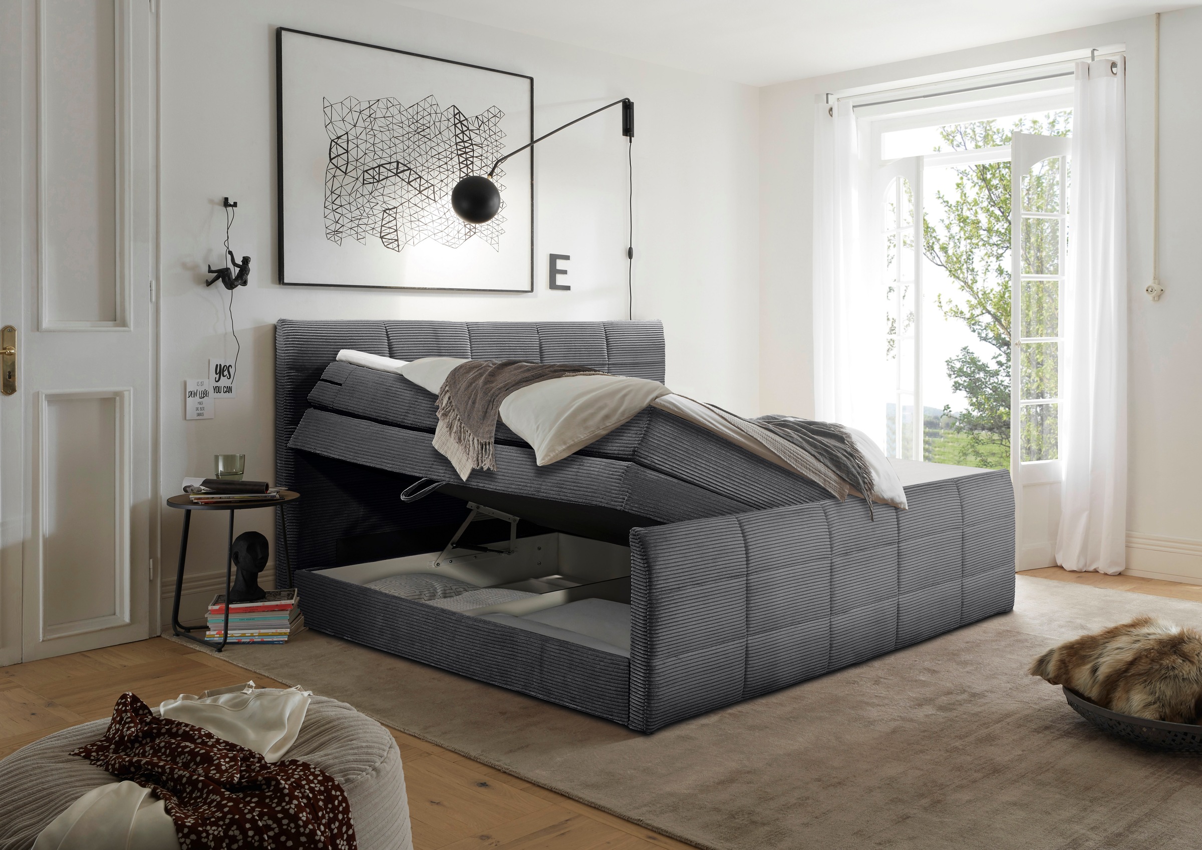 ED EXCITING DESIGN Boxspringbett »Bolivia«, harte Seite mit Kokosmatte, weiche Seite mit Filzabdeckung