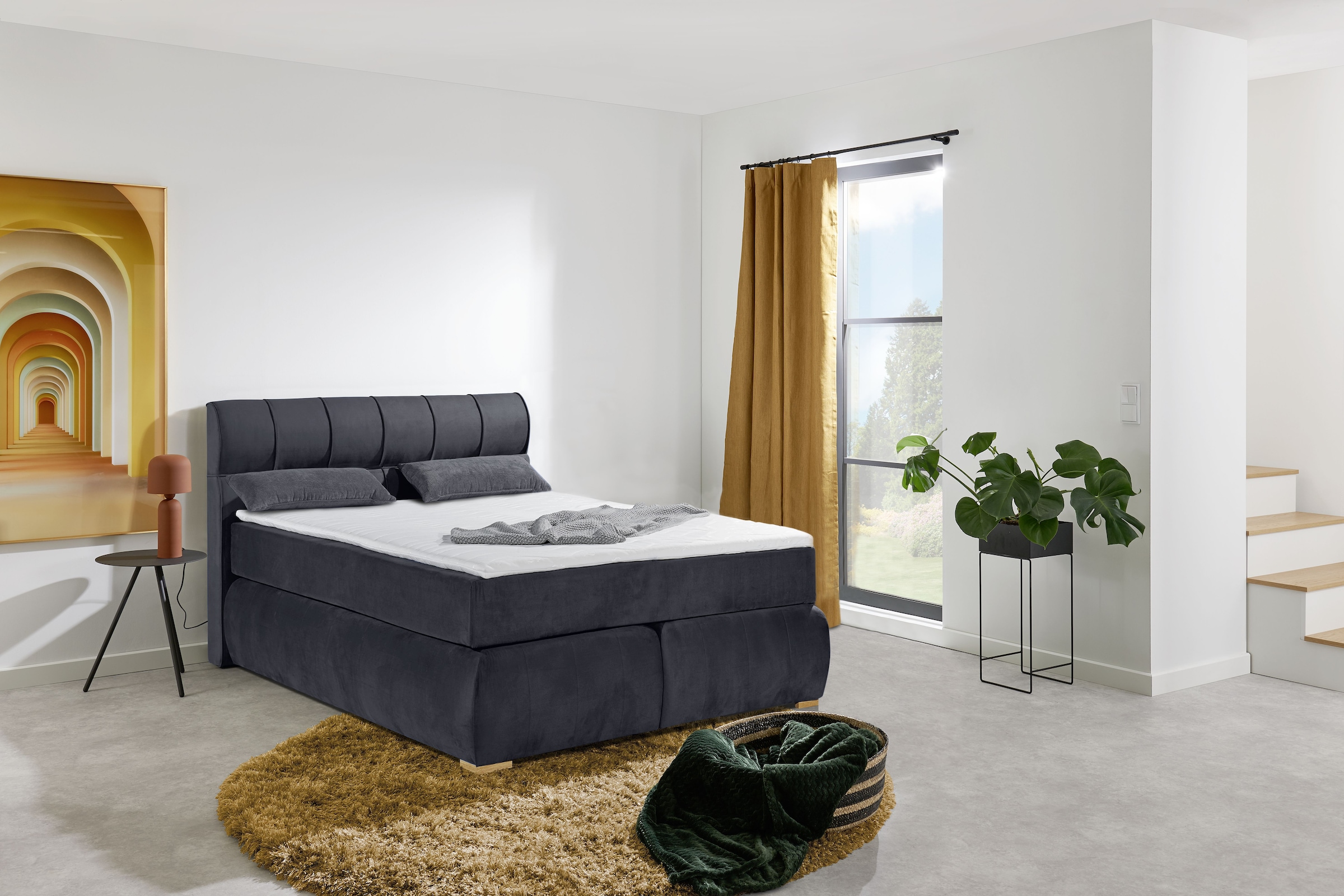 Places of Style Boxspringbett »Felicia«, in H4, inkl. Topper und Bettkasten