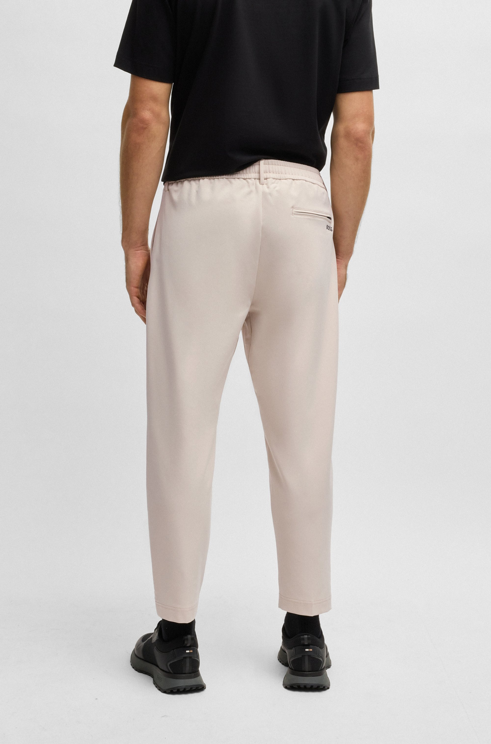 BOSS GREEN Webhose "T Convert-Pleat", mit Zugbund und Markenlabel Bundfalte günstig online kaufen