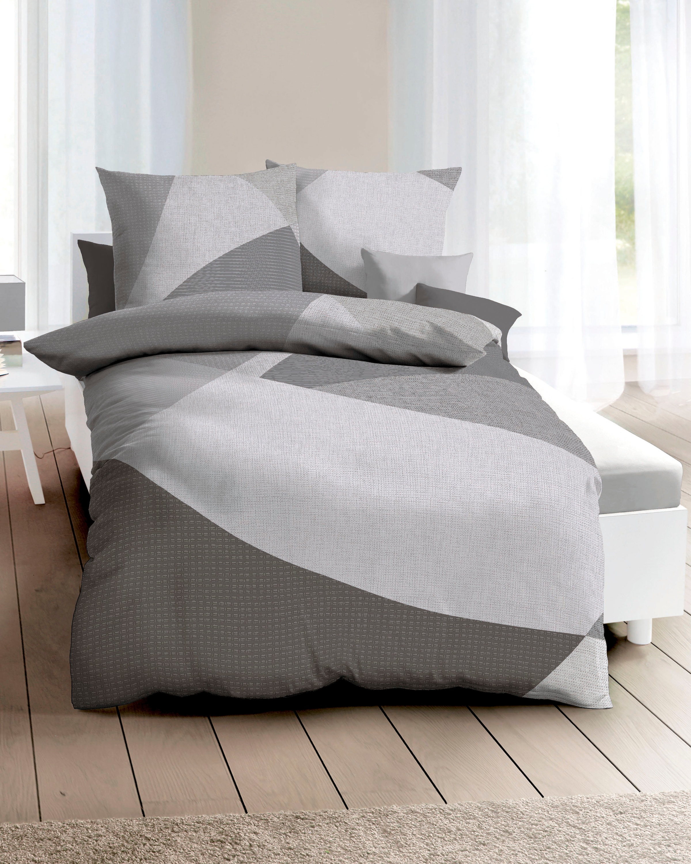 Kaeppel Bettwäsche "Vista" 3 Stk. tlg. Biber kuschelig warm im Winter, graf günstig online kaufen