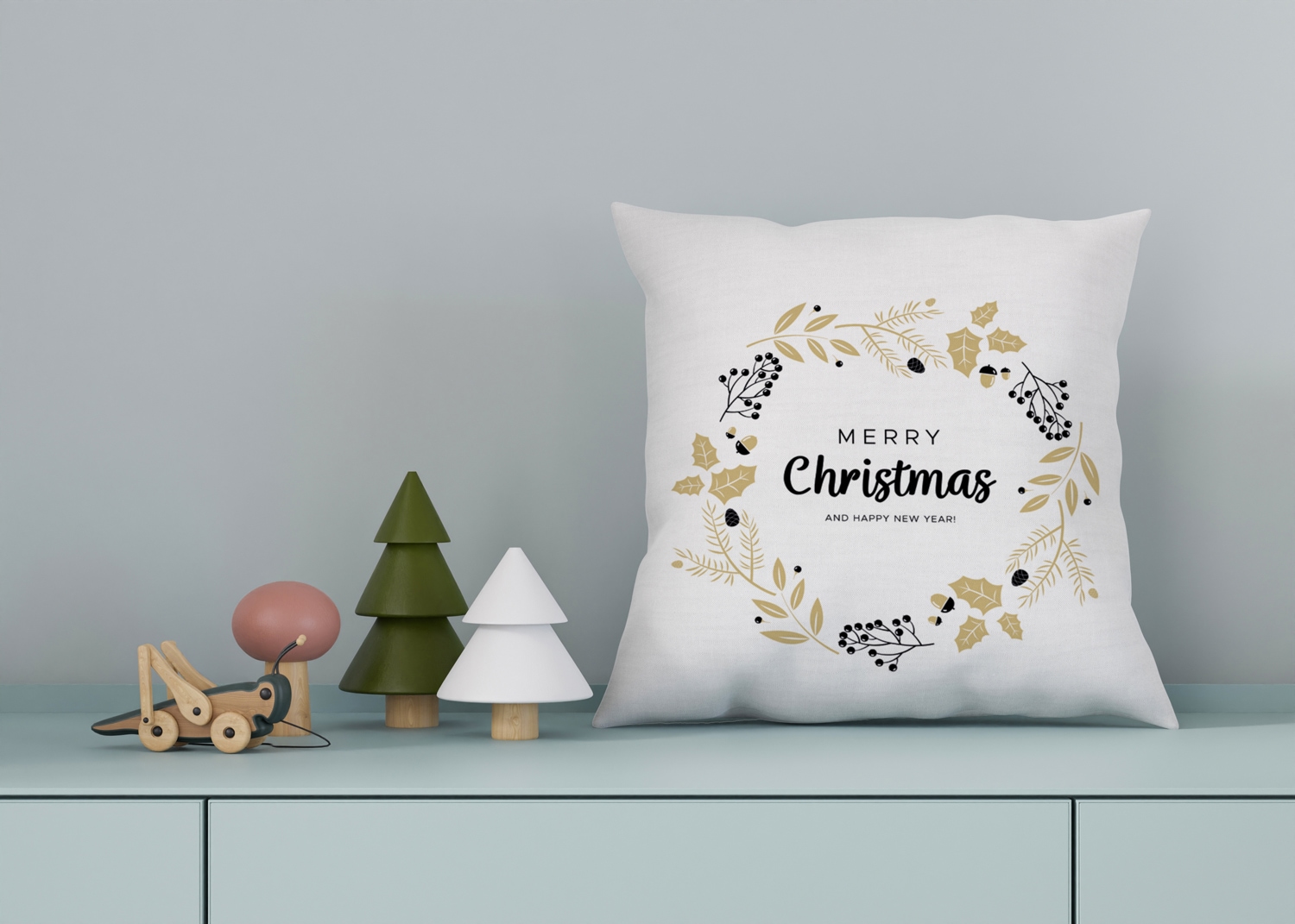 queence Dekokissen "Carolina" Kissenhülle,Merry Christmas,Weiß,Weihnachtsmo günstig online kaufen