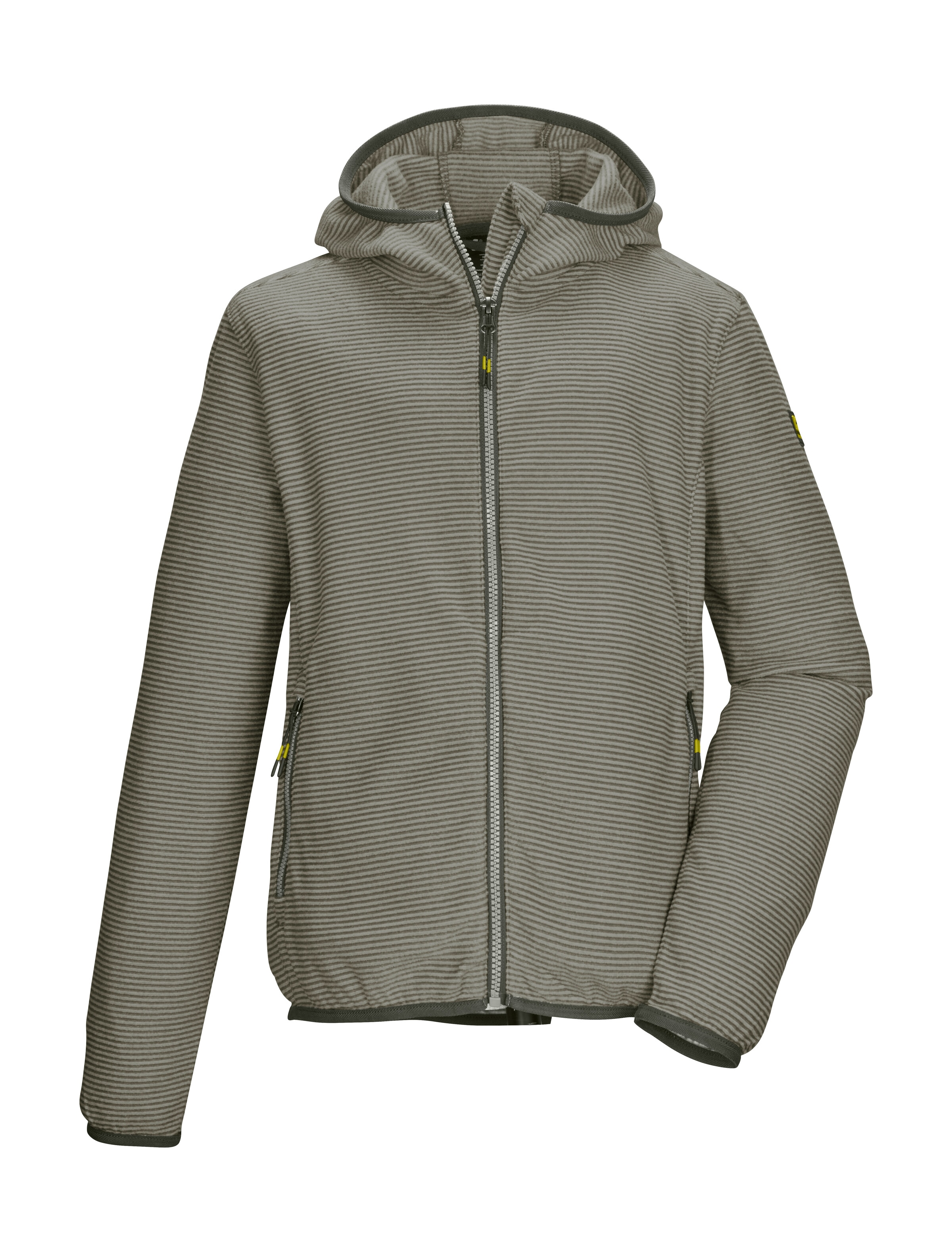 Killtec Fleecejacke "KOW 246 BYS FLC JCKT" Gestreifte Kinder Fleecejacke mit Kapuze, Kinnschutz und Taschen