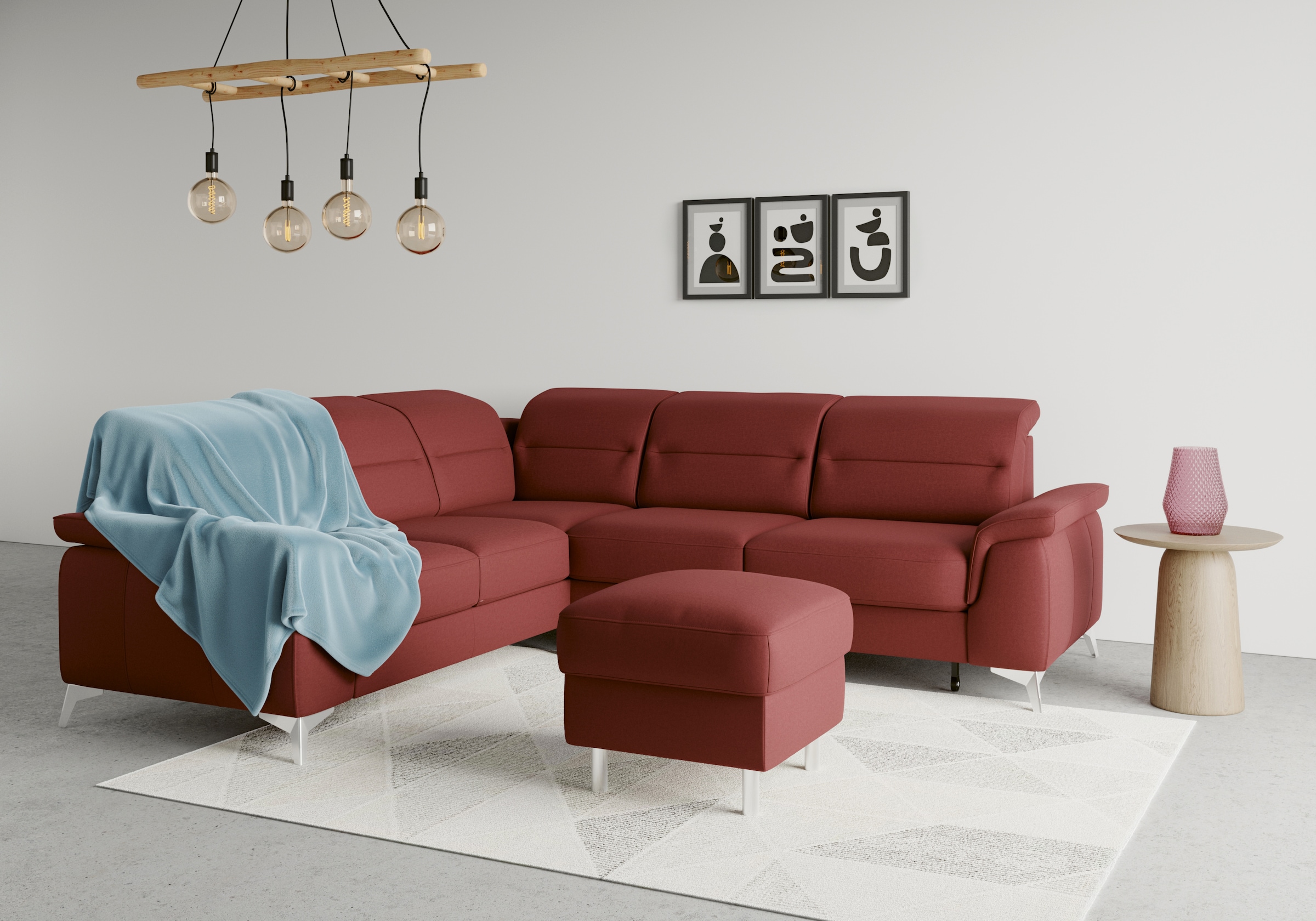 sit&more Ecksofa "Sinatra L-Form" optional mit Kopfteilverstellung und Armteilfunktion