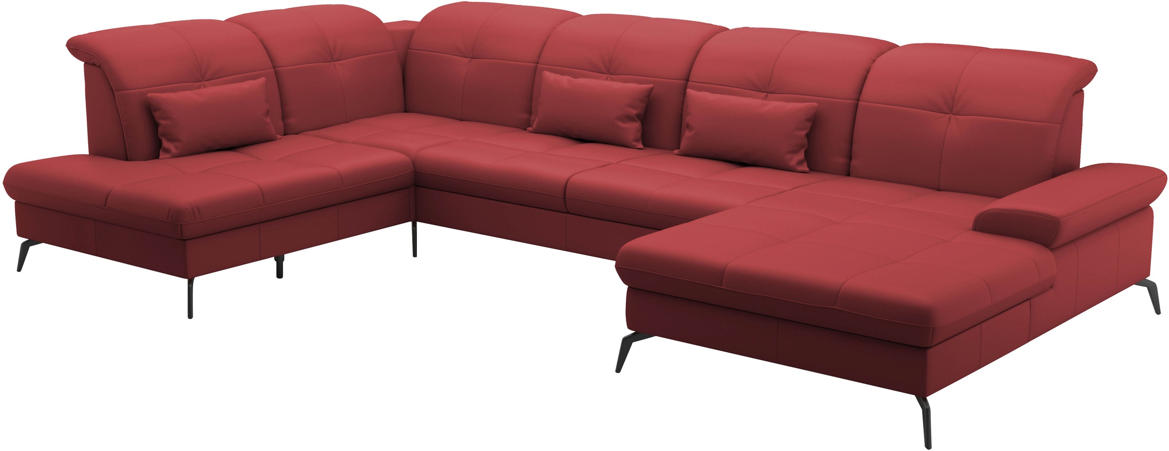 sit&more Wohnlandschaft »Amica, U-Form, inkl. Sitztiefenverstellung und Armteilverstellung«, wahlweise mit Kopfteilverstellung, Bettfunktion und Bettkasten