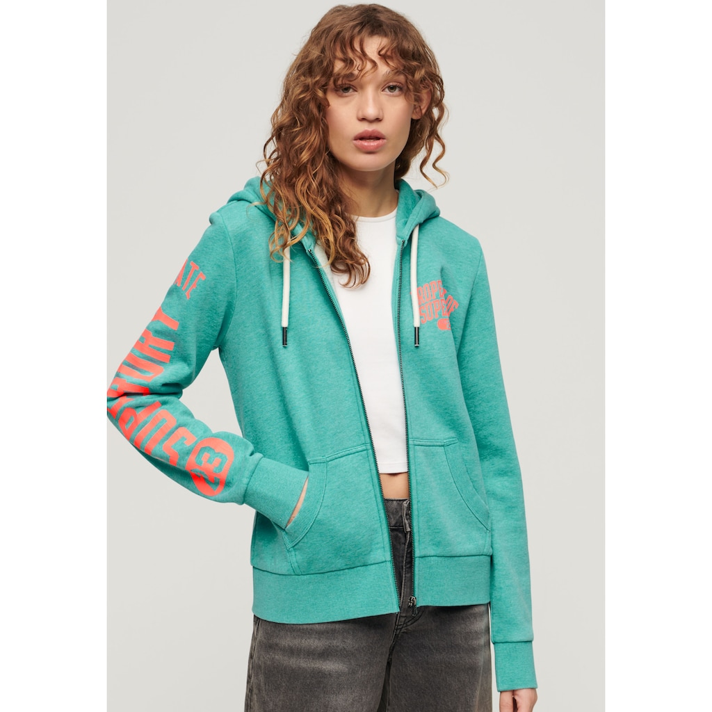 Superdry Kapuzensweatjacke »SUPER ATHLETIC GRAPHIC ZIPHOOD«