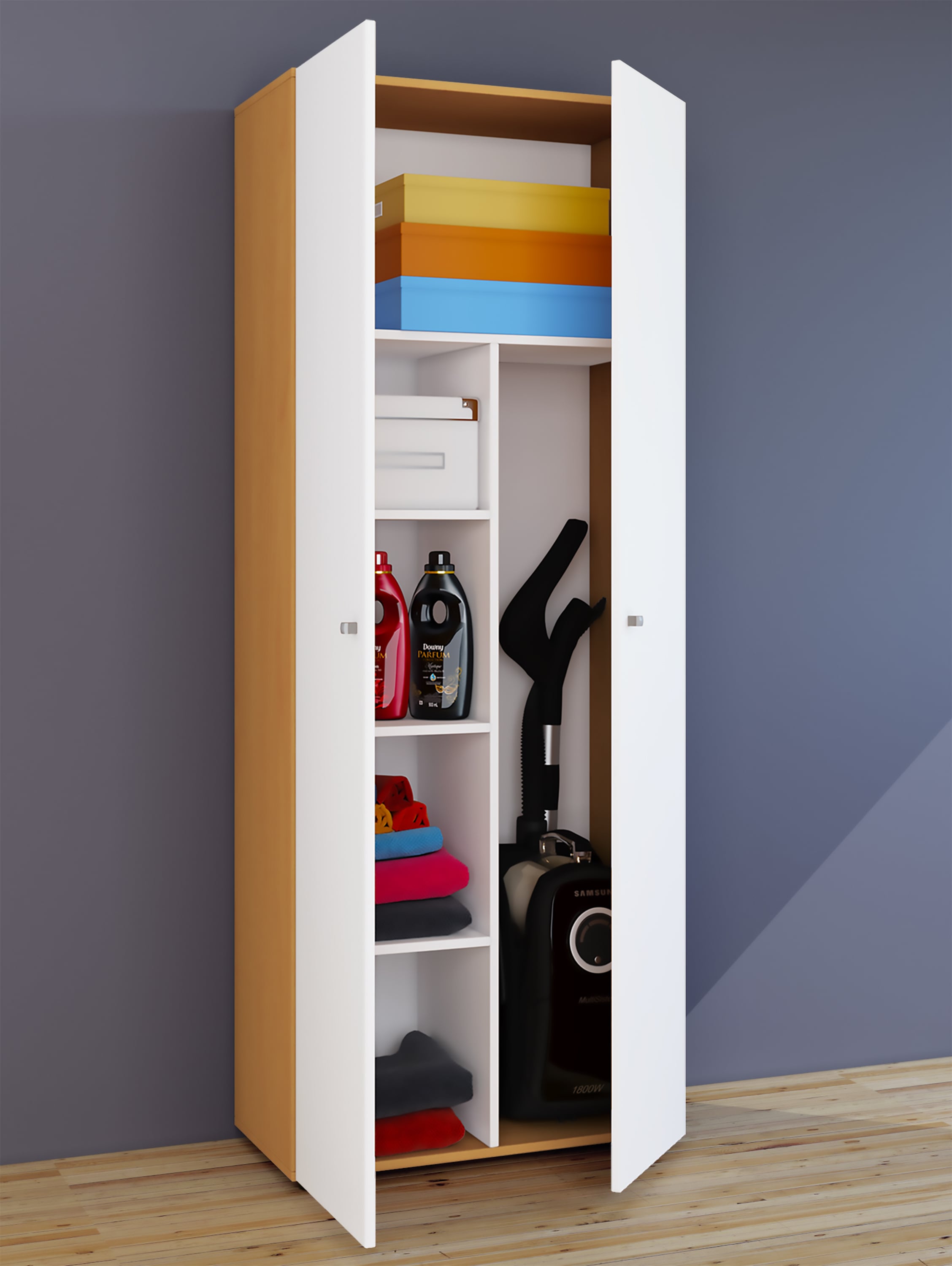 VCM Mehrzweckschrank »VCM Besenschrank | 6 Fächer | Maße: B. 70 x H. 178 x T. 40 cm | Haushaltsschrank | Mehrzweckschrank | Vandol«, (1 St.)