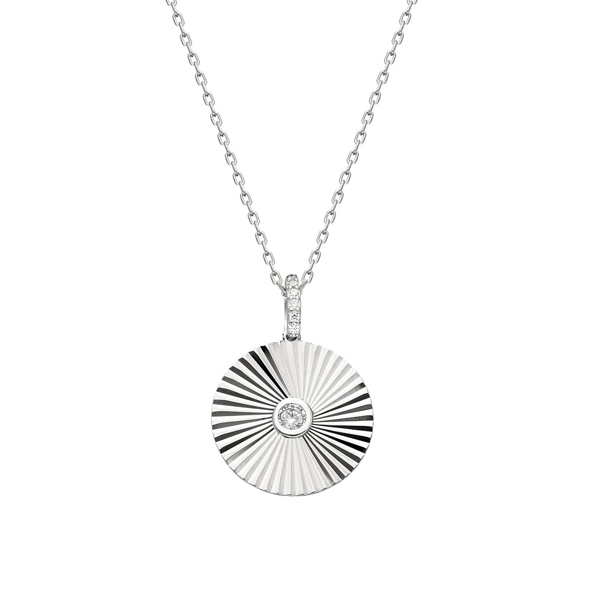 Kette mit Anhänger »Coin 925/- Sterling Silber Zirkonia Weiß«