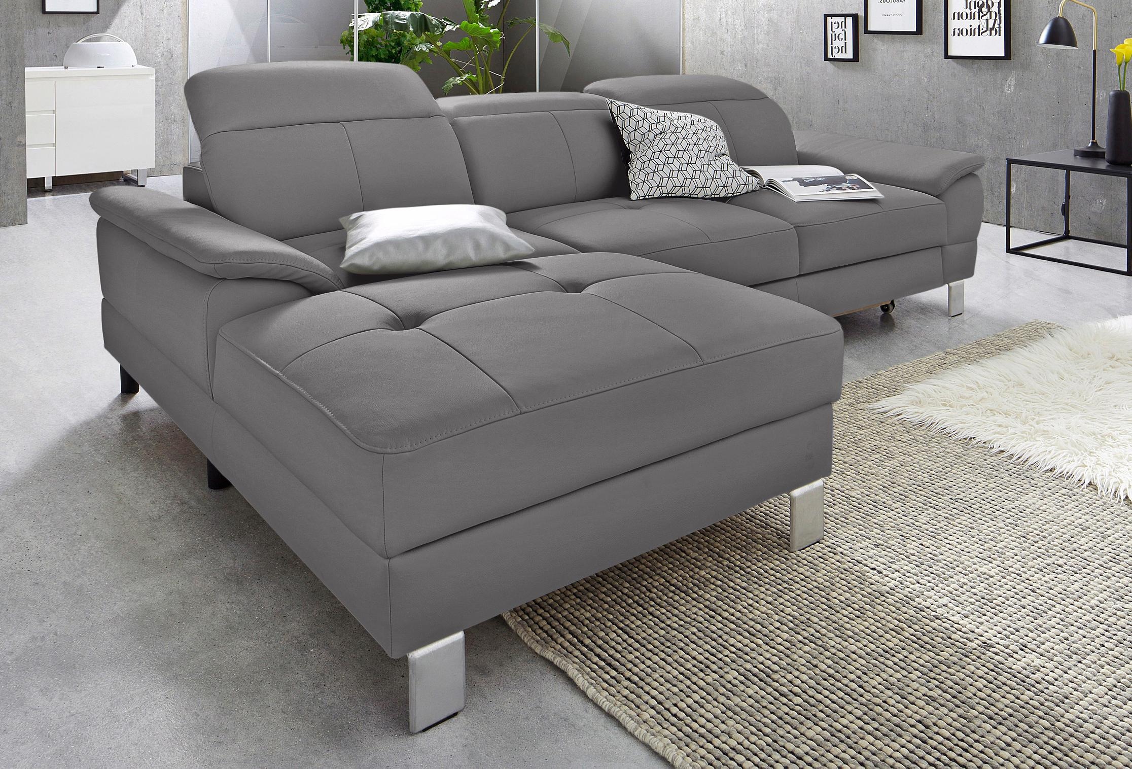 exxpo - sofa fashion Ecksofa »Mantua 2, inkl. Kopf- bzw. Rückenverstellung, bequem, L-Form«, wahlweise mit Bettfunktion und Bettkasten, tolle Verarbeitungsdetails