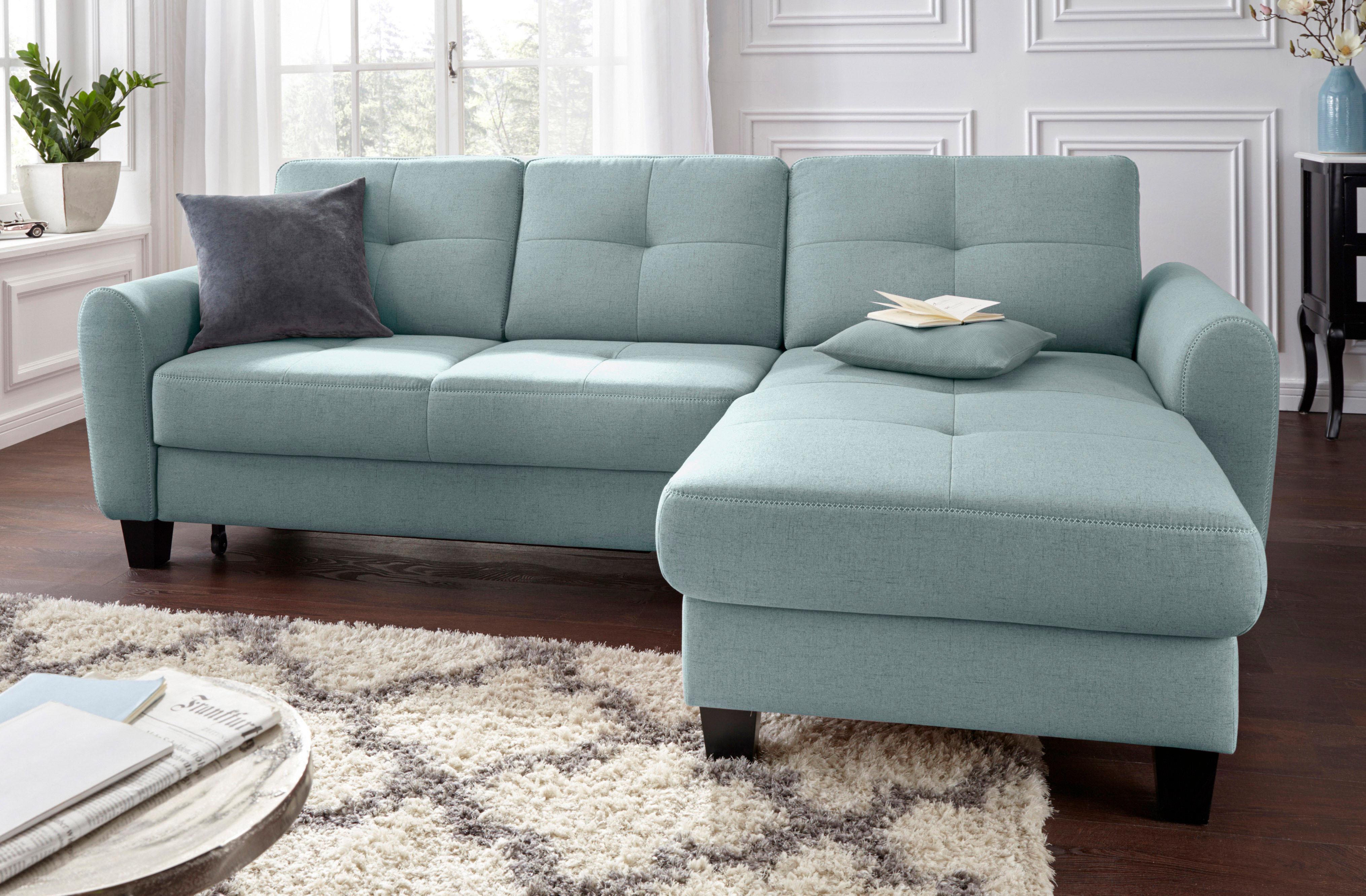 sit&more Ecksofa "Varese L-Form" mit Federkern, wahlweise mit Schlaffunktion und Stauraum