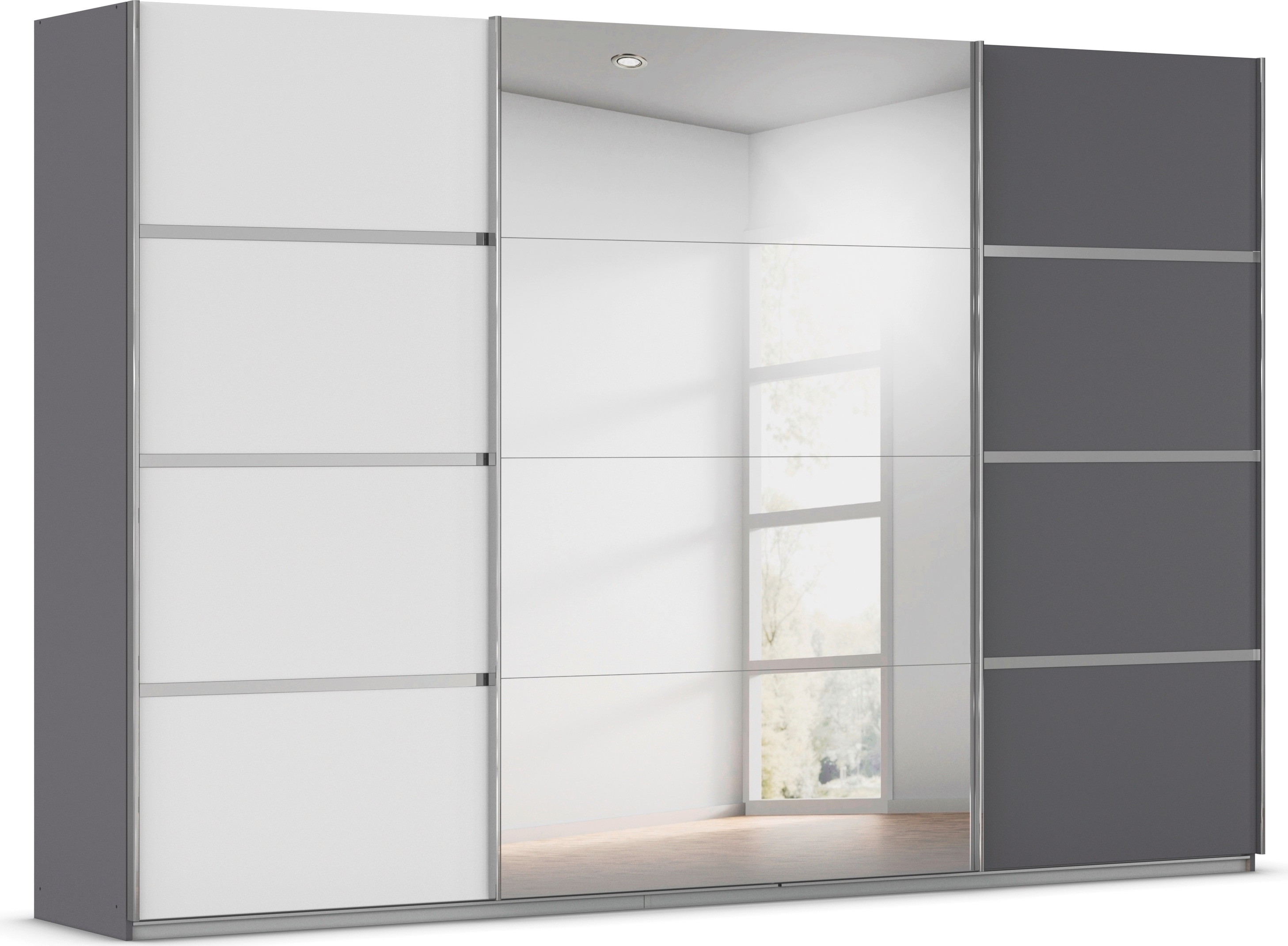 OTTO home Kleiderschrank "Mehrzweckschrank Aktenschrank Möbel Mietswohnung Schlafzimmer AVOLA" 3 verschiedene Ausstattungen BASIC/CLASSIC/PREMIUM (inkl. SOFT-CLOSE), mit eleganten Zierleisten in Chrom, Schwarz oder Weiß MADE IN GERMANY