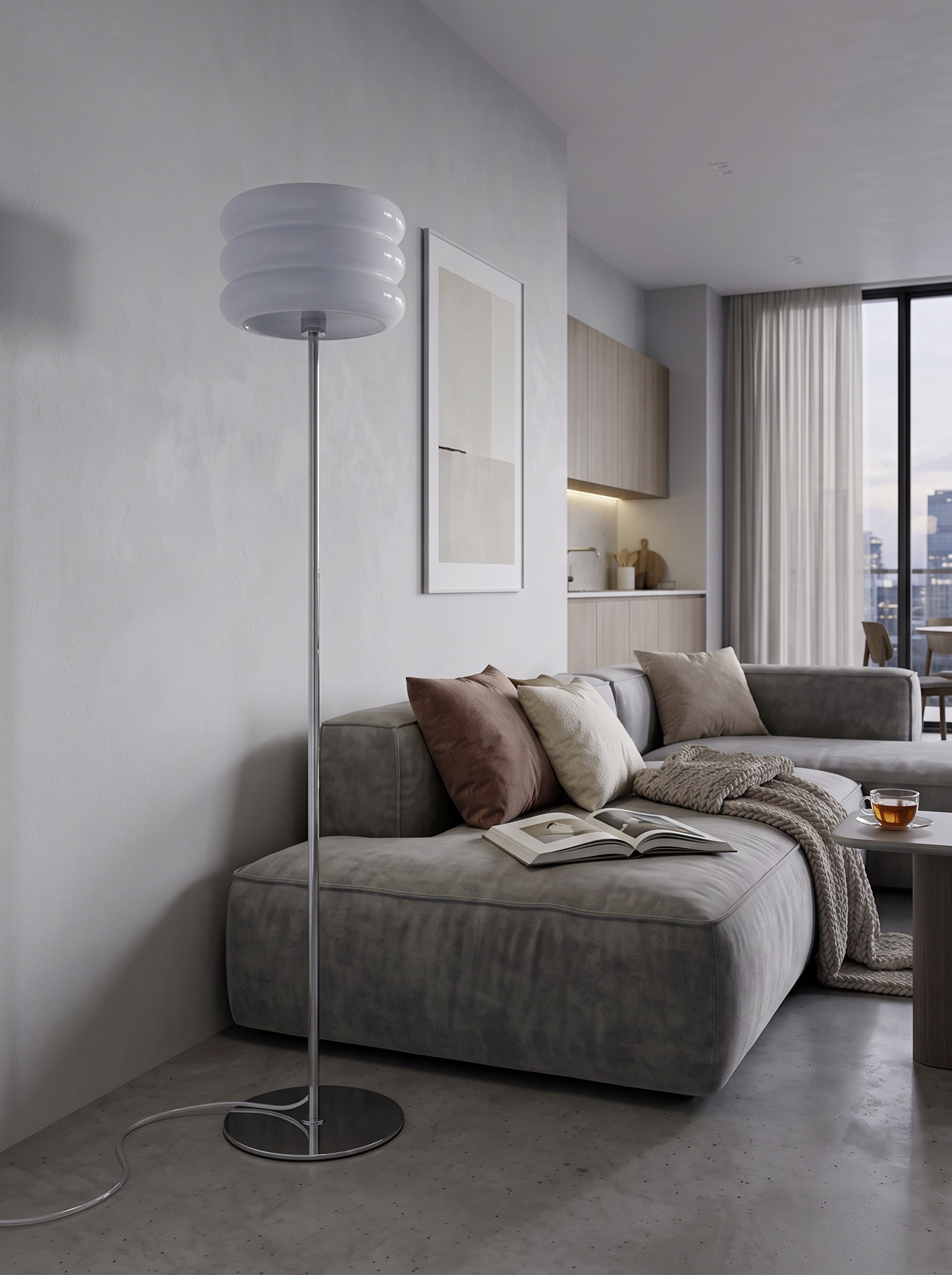 EGLO LED Stehlampe »TORTORA« E27 1 Stk. Stehleuchte, Lampe, Wohnzimmerlampe, chrom Glas, H:160cm, Ø 30 cm
