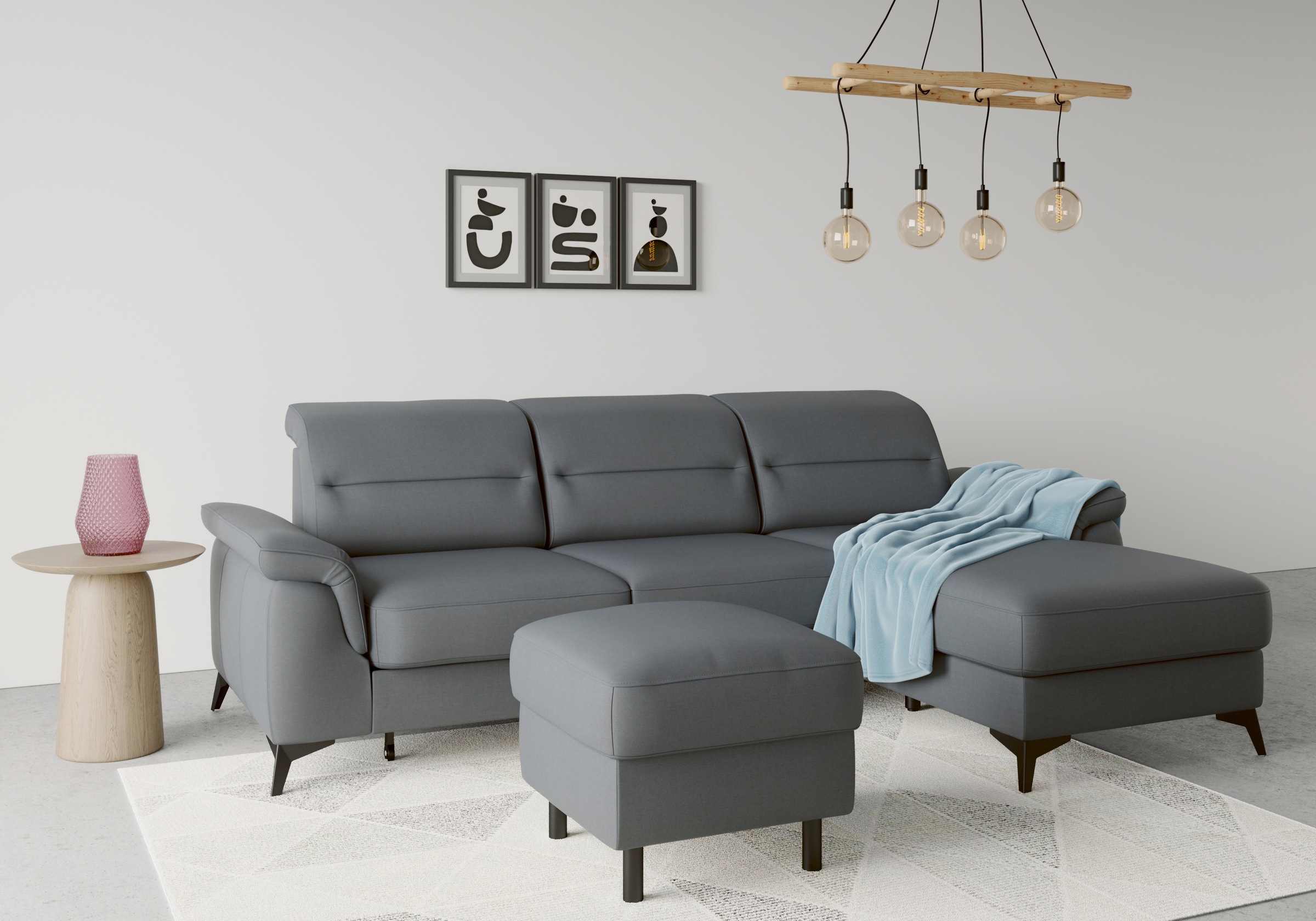 sit&more Ecksofa »Sinatra L-Form«, mit Recamiere, optional mit Kopfteilverstellung und Armteilfunktion