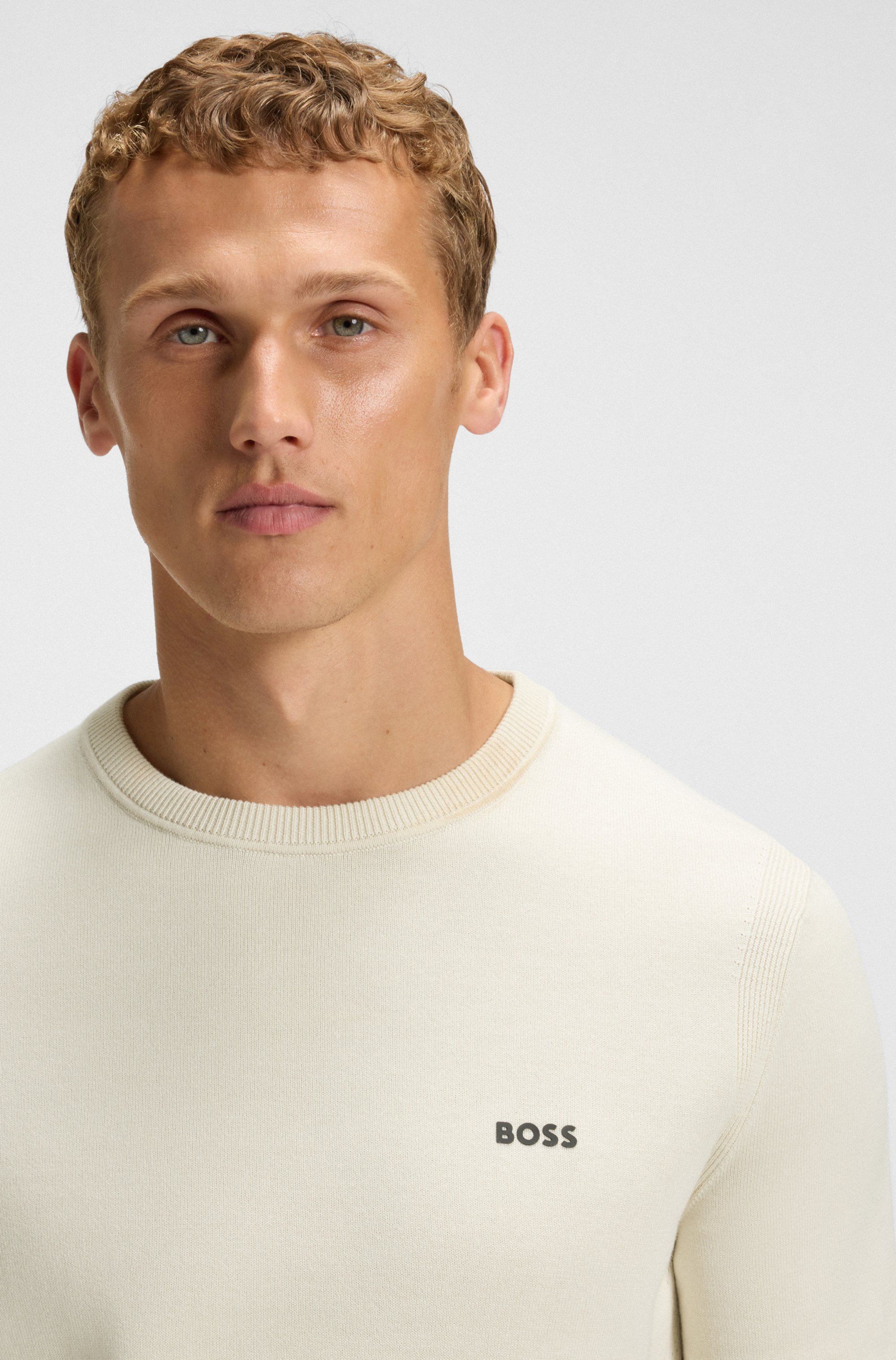 BOSS GREEN Rundhalspullover "K Ever-X CN" mit Logo-Schriftzug günstig online kaufen