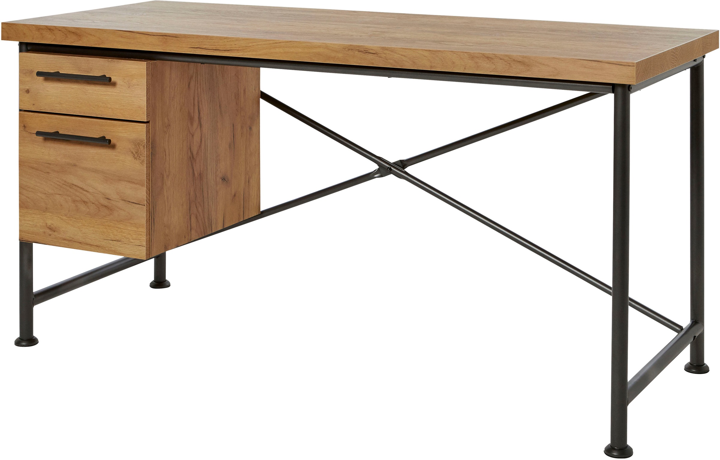 Jahnke Schreibtisch »CRAFT«, Schreibtisch im Industrie-Design, wechselseitig montierbar
