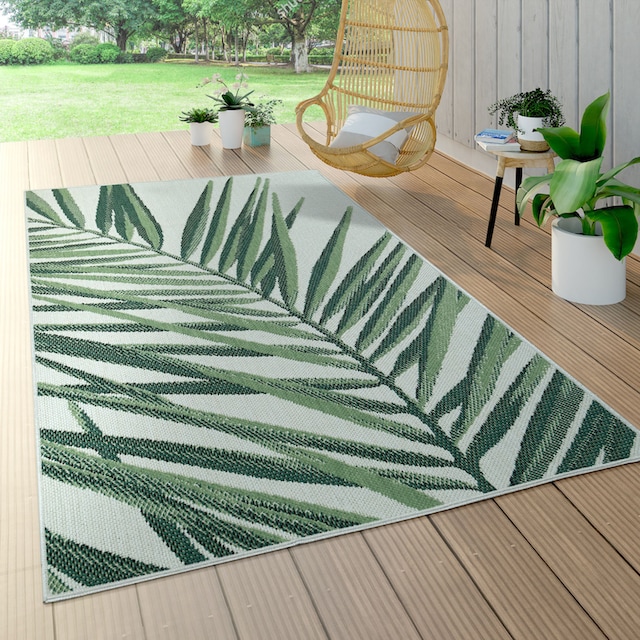 Paco Home Teppich »Ostende 537«, rechteckig, Flachgewebe, Motiv  Palmenblätter, In- und Outdoor geeignet, Wohnzimmer bestellen | BAUR