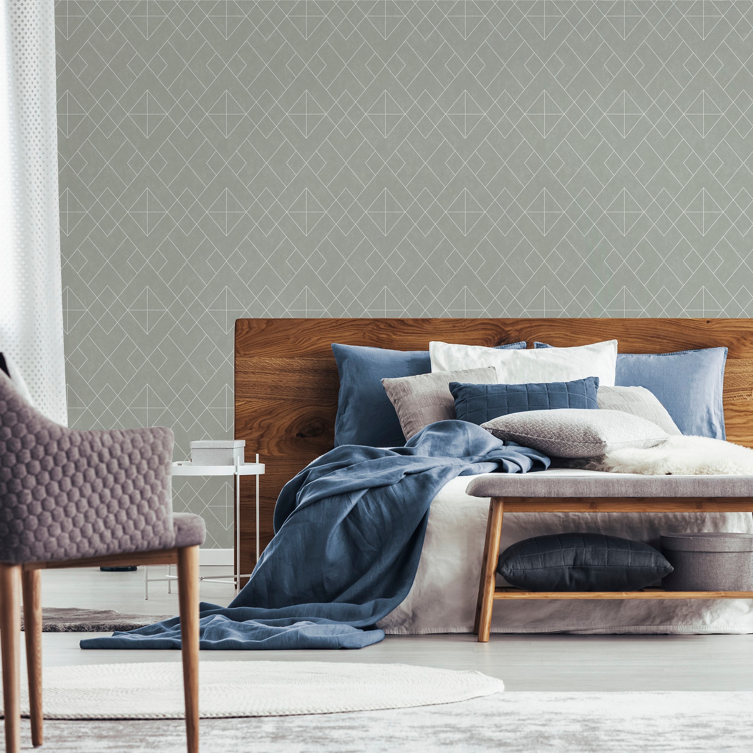 Superfresco Easy Vliestapete »Demi Grau«, Motiv, botanisch