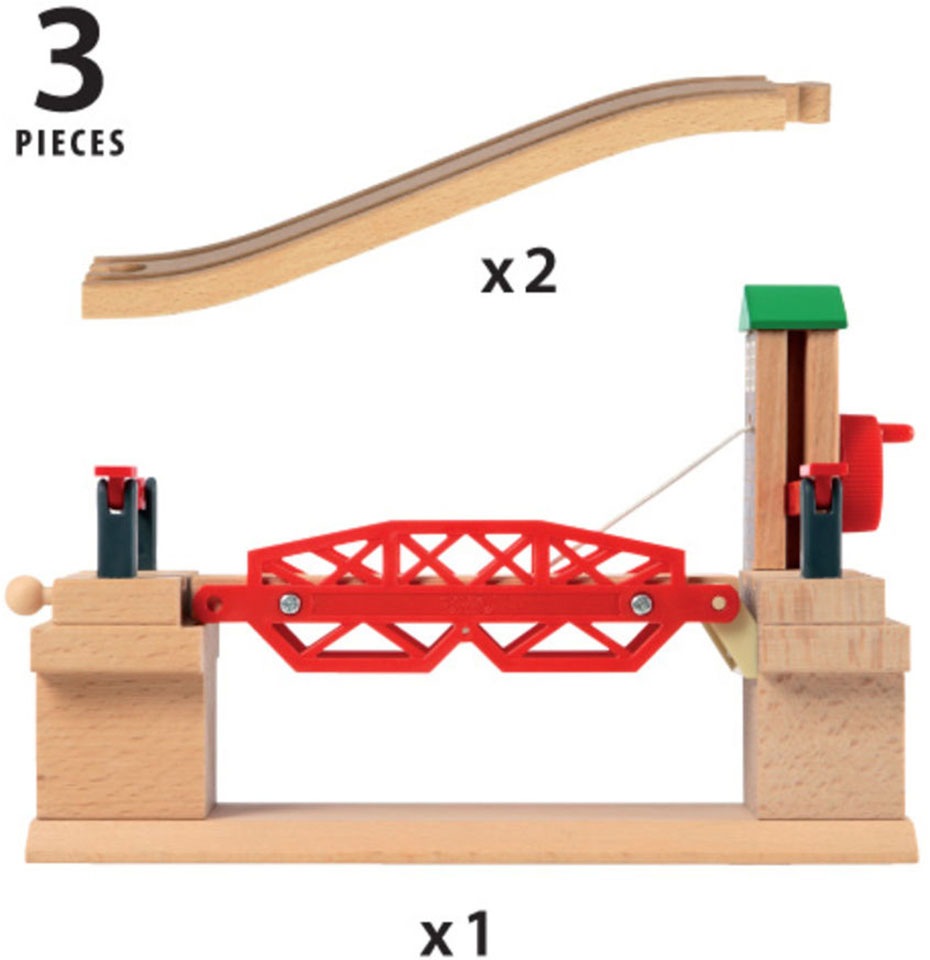 BRIO® Spielzeugeisenbahn-Brücke »BRIO® WORLD, Hebebrücke«, FSC®- schützt Wald - weltweit