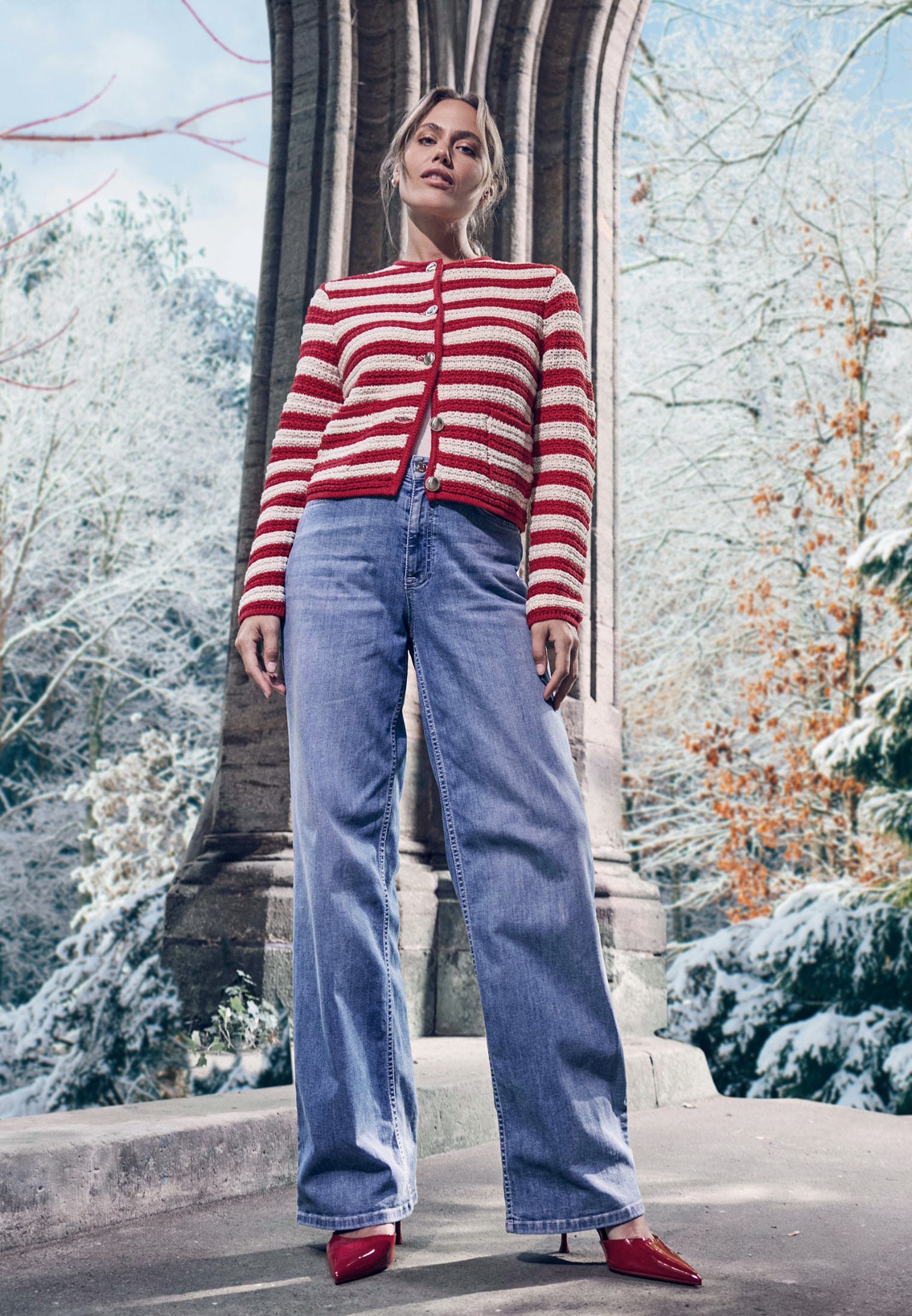 Zero Slim-fit-Jeans »zero Jeans Wide Leg Style WITNEY 32 Inch«